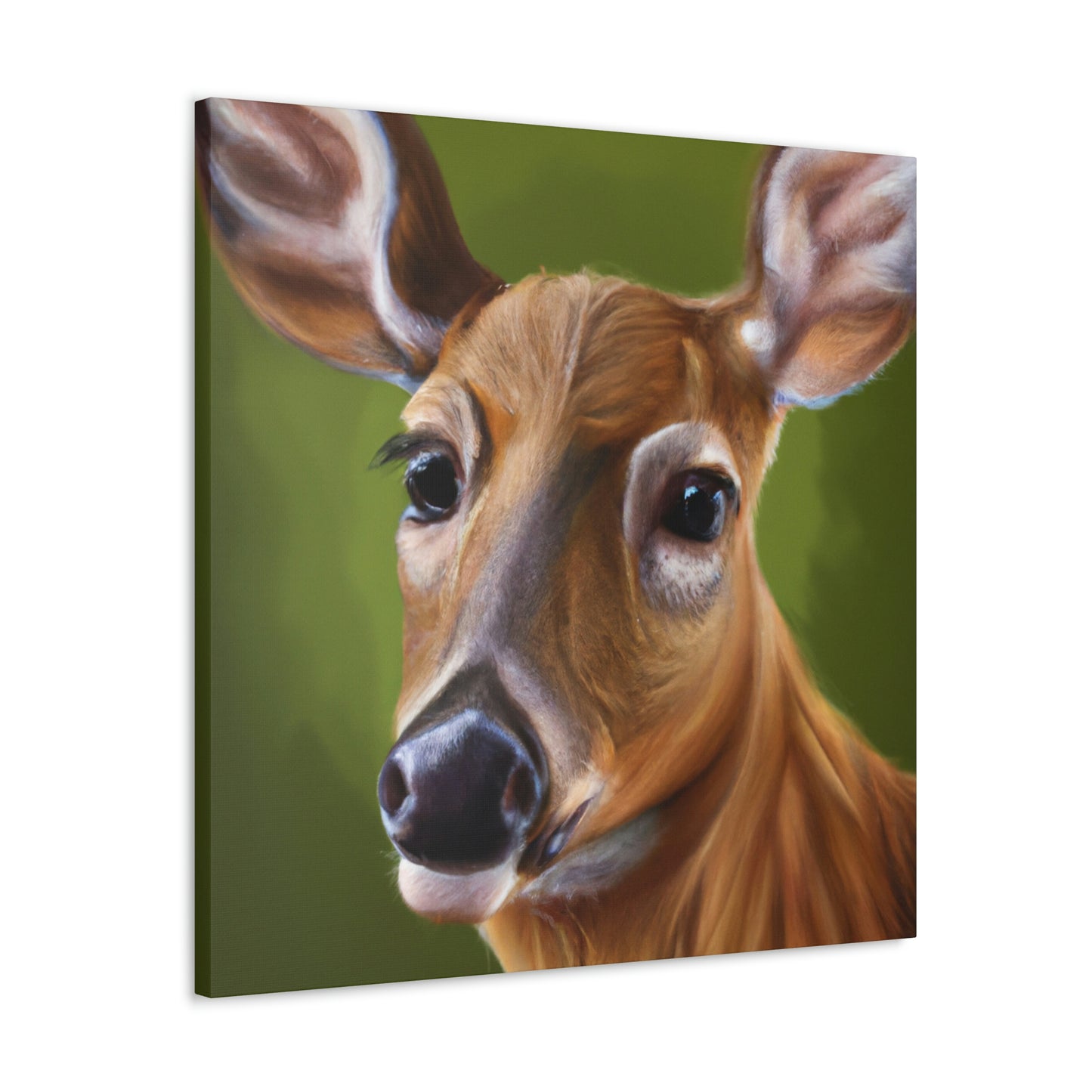 "Whitetail Deer in Snow" - Canvas