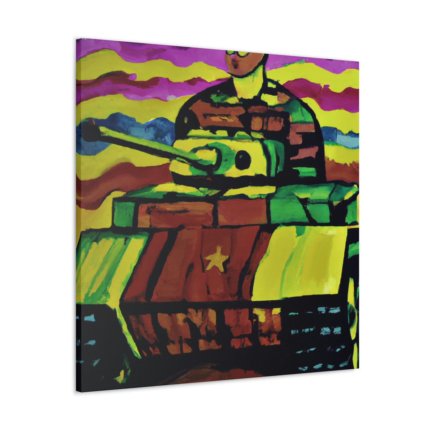 "Tank Operator in Fauvism" - Canvas