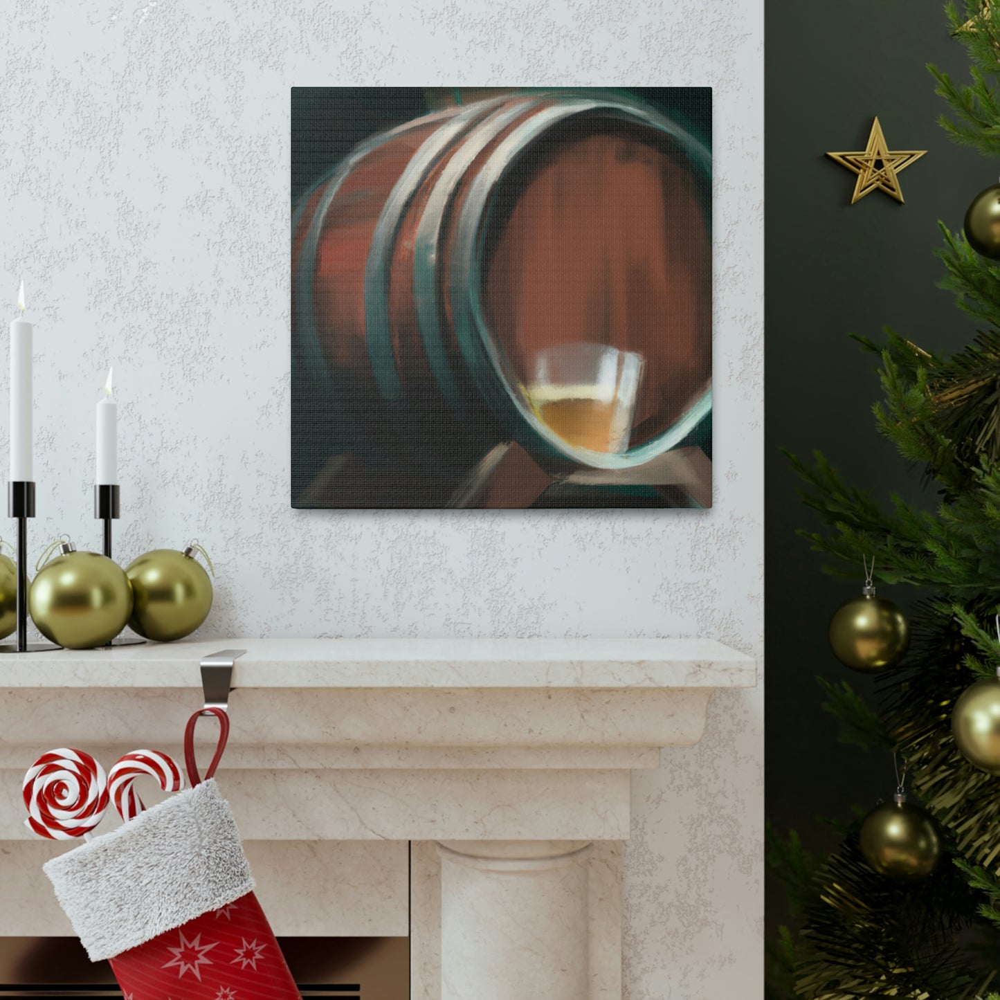 Whiskey in Oak Barrel - Canvas