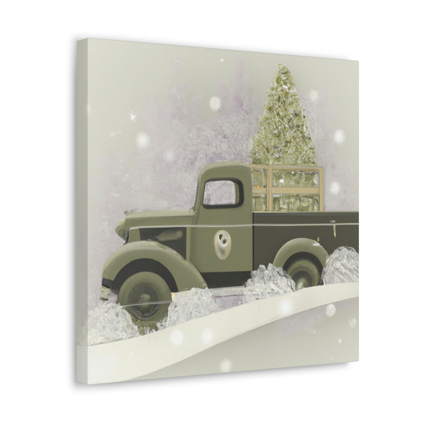 "Christmas Wishes Delivery Truck" - Canvas