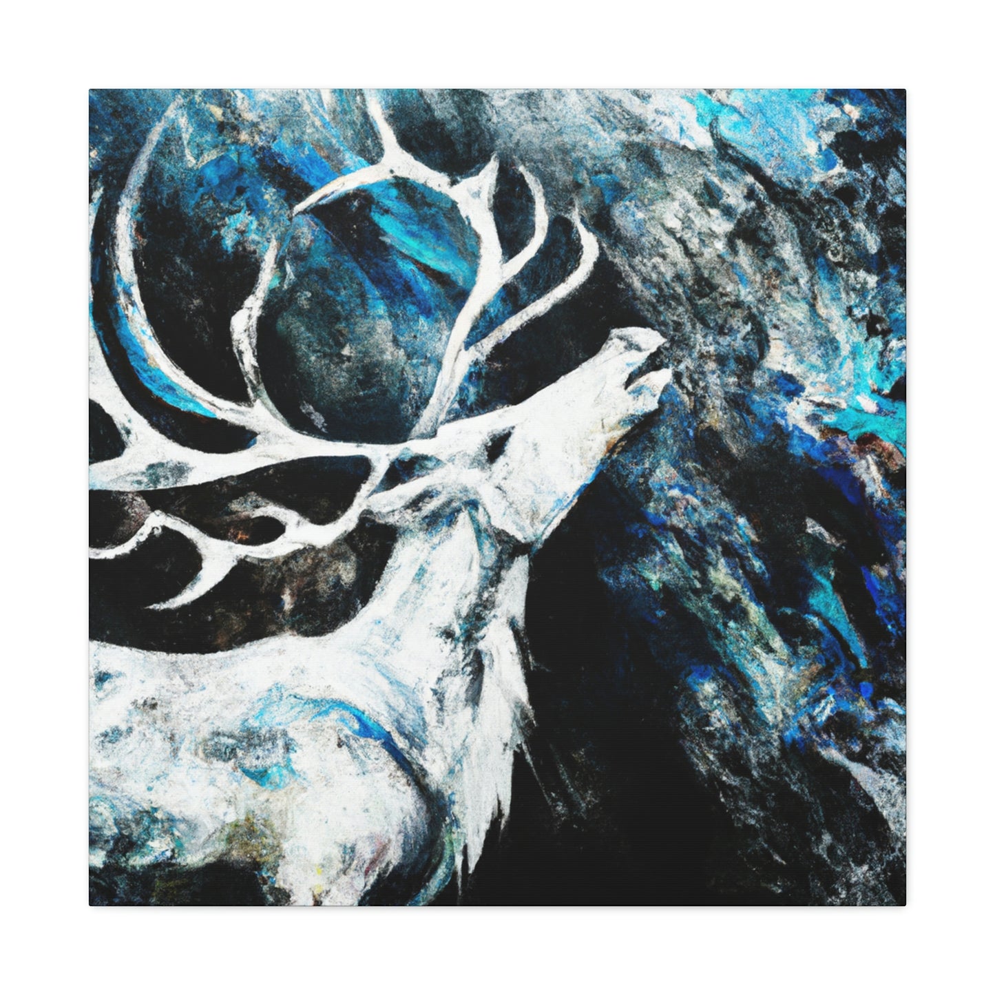 "Reindeer Abstract Expression" - Canvas