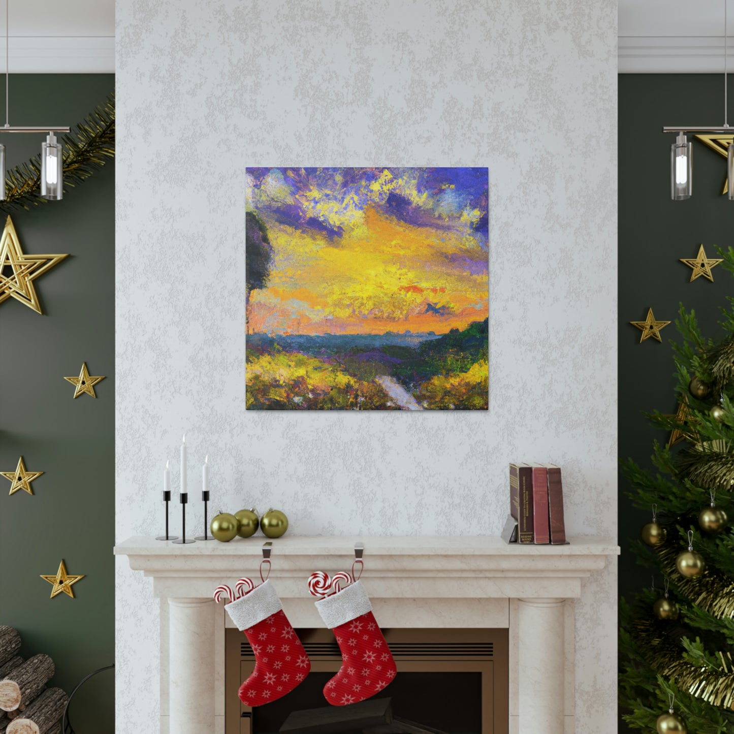 "Auroral Impasto Sunset" - Canvas