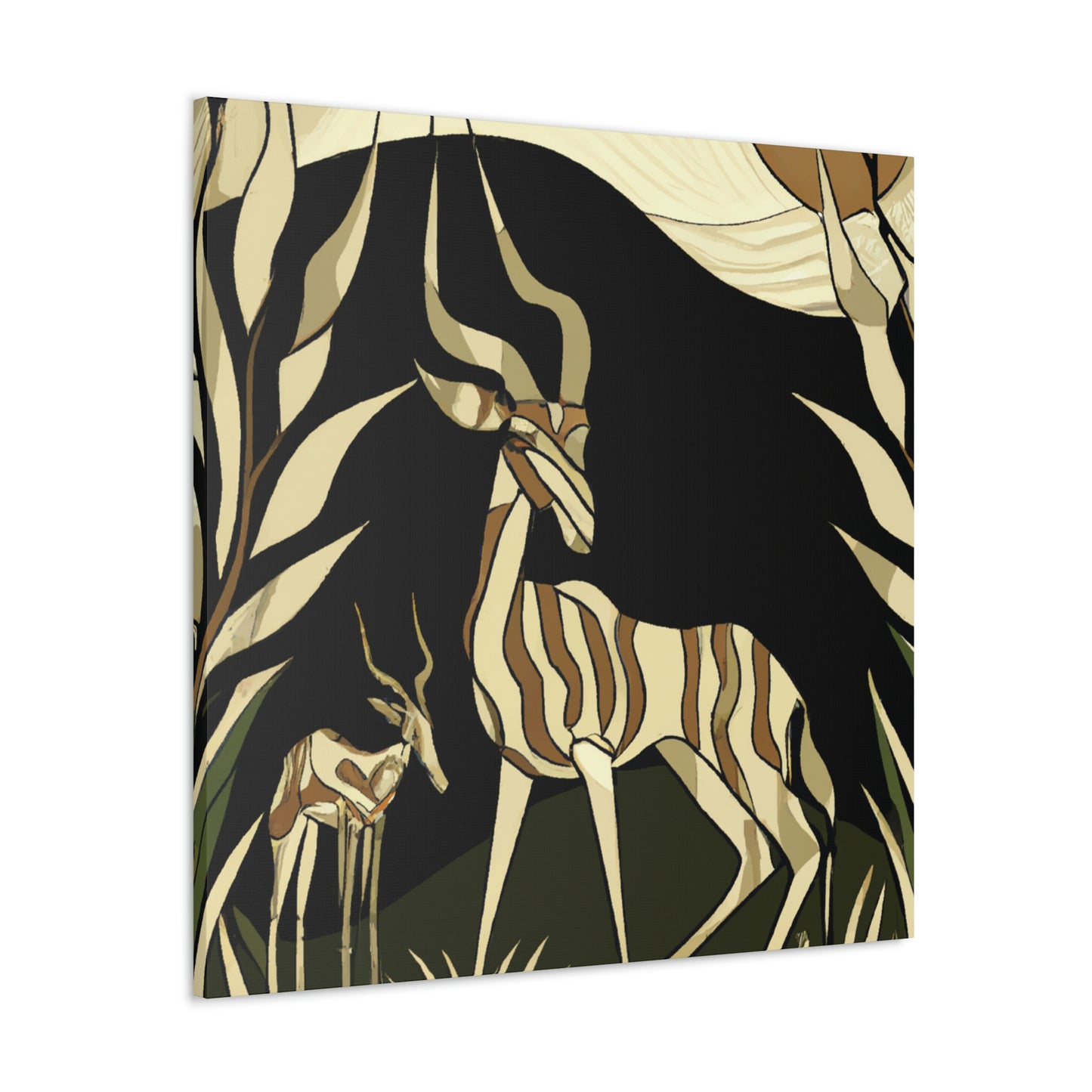 "Gazelle in Art Deco" - Canvas