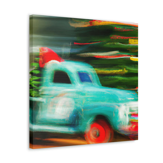 "Vintage Christmas Delivery Truck" - Canvas