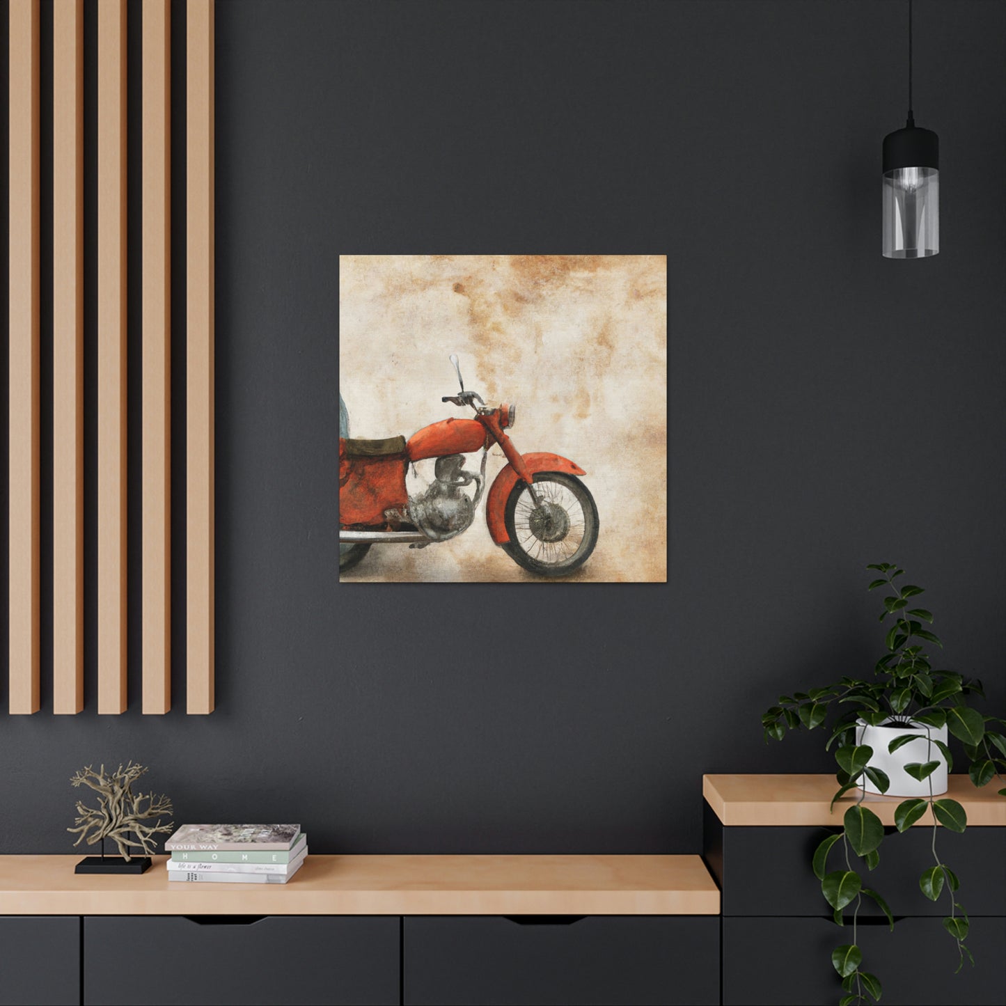 "Motorcycle And Moonlight Dream" - Canvas