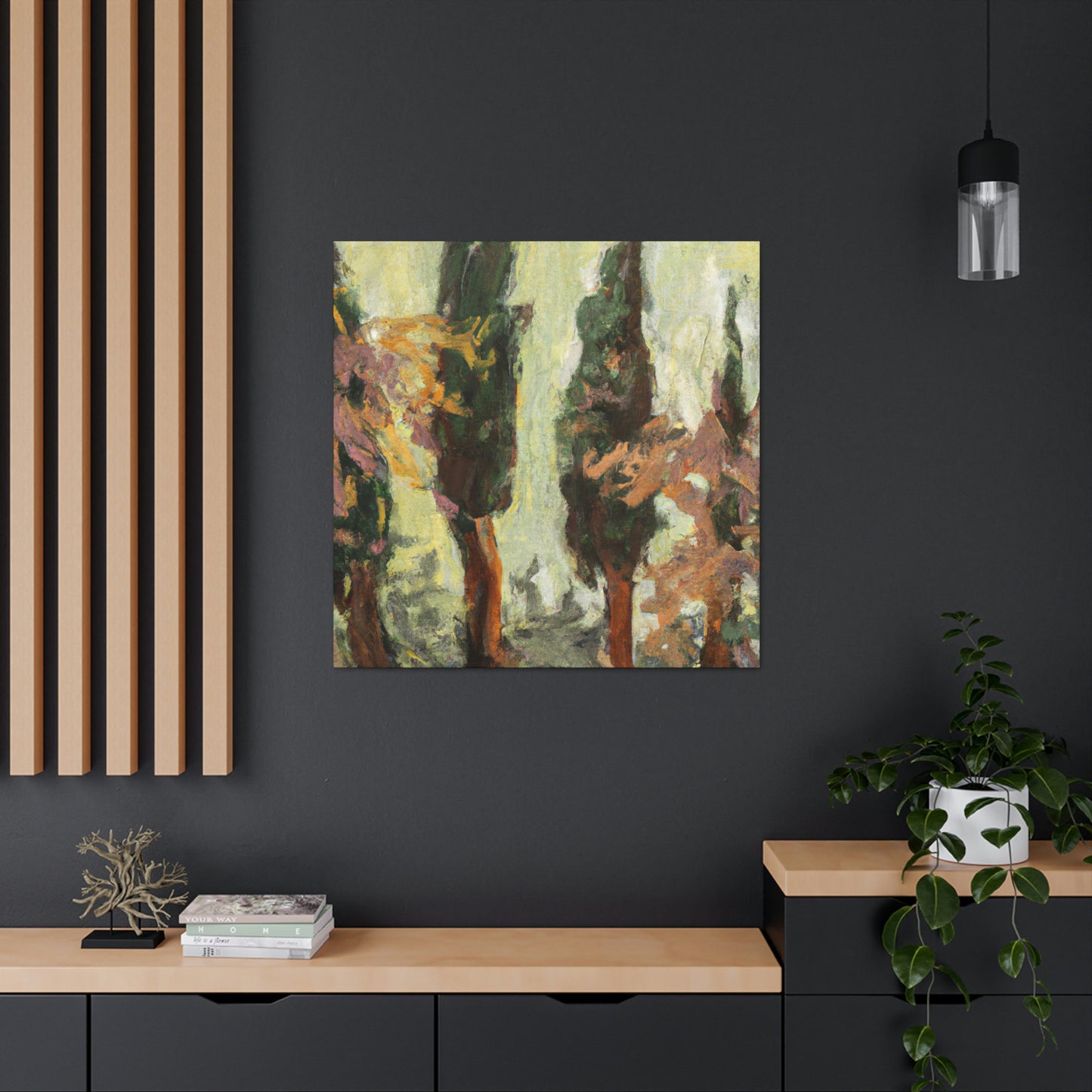 Cypress Tree Expressionism - Canvas