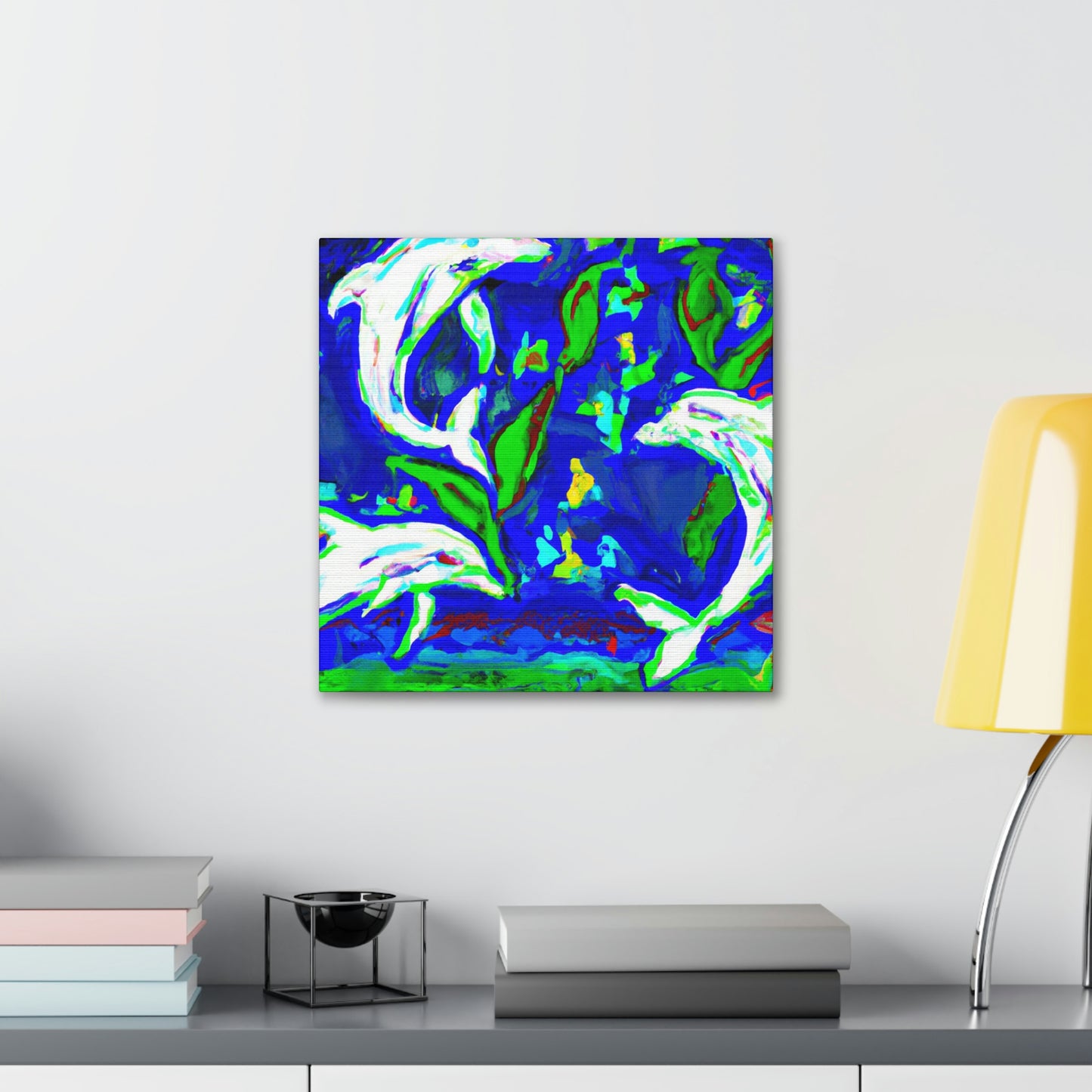 Dolphins Dance in Color - Canvas