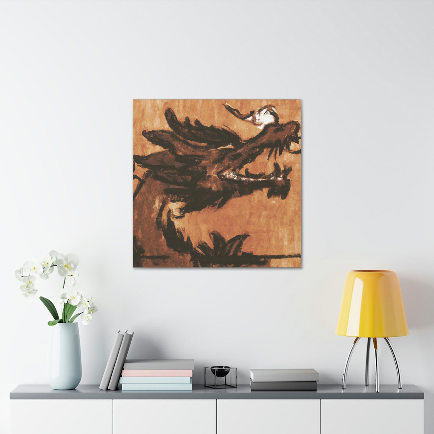 "Dragon In Cloudscape" - Canvas