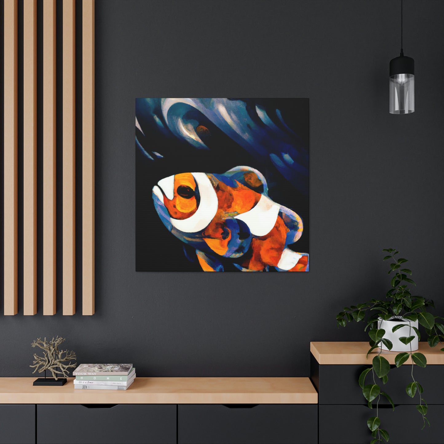 "Clownfish in Abstraction" - Canvas