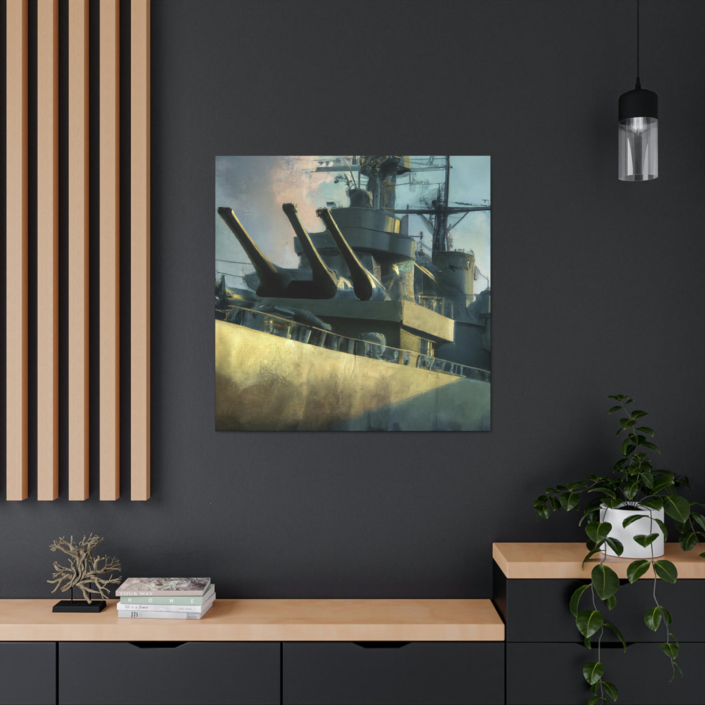 "Battleship in Fog" - Canvas