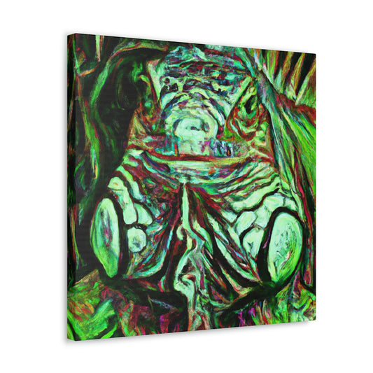 "Green Iguana Expressionism" - Canvas