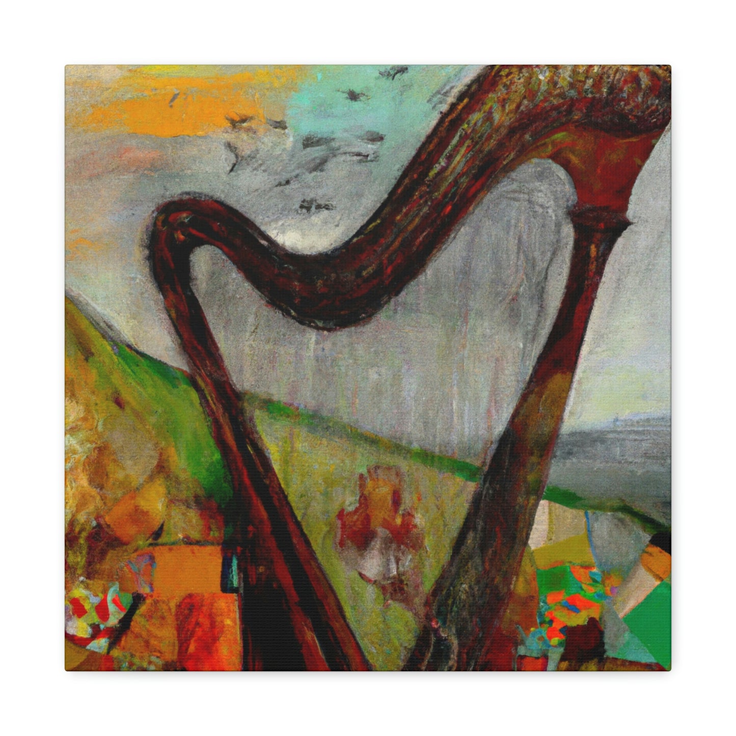 "Harp in Harmonious Colors" - Canvas