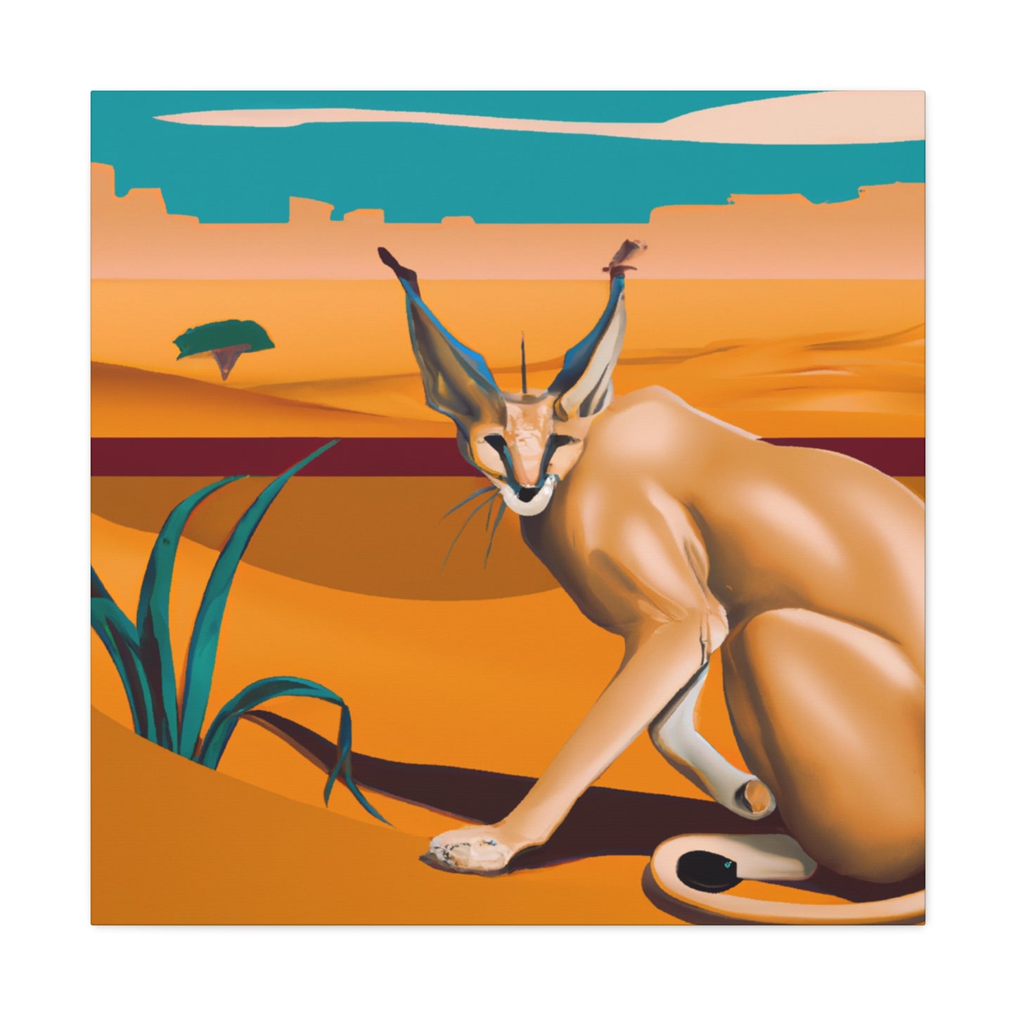 "Caracal's Classic Shine" - Canvas