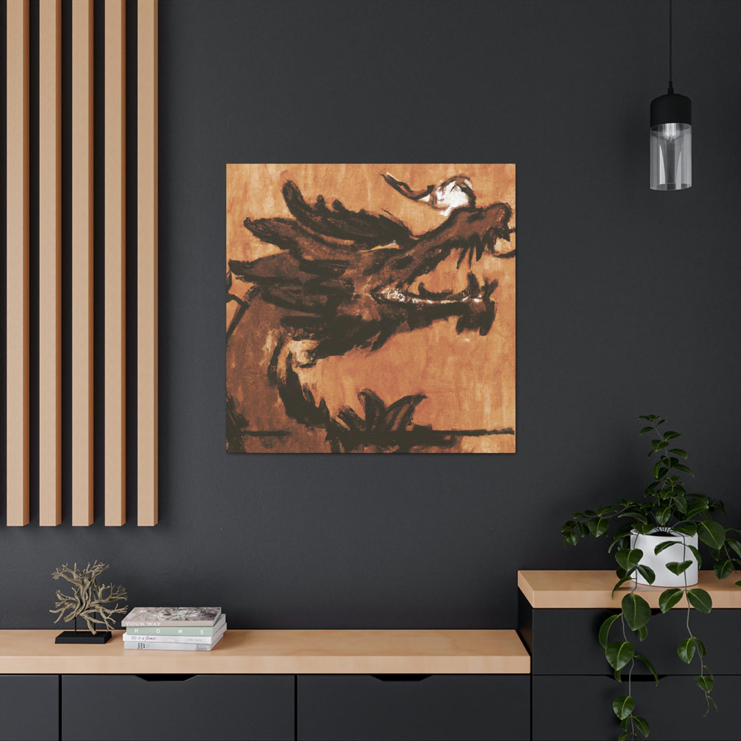 "Dragon In Cloudscape" - Canvas