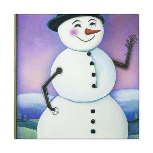 Chilling Art Deco Snowman - Canvas