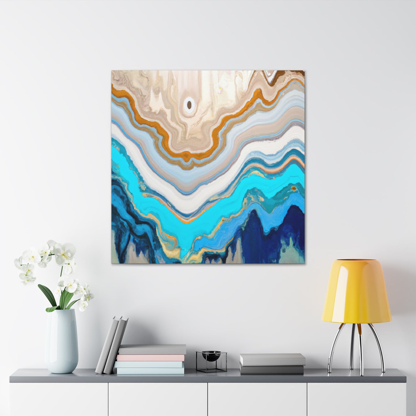 "Vibrant Sound Waves Dance" - Canvas