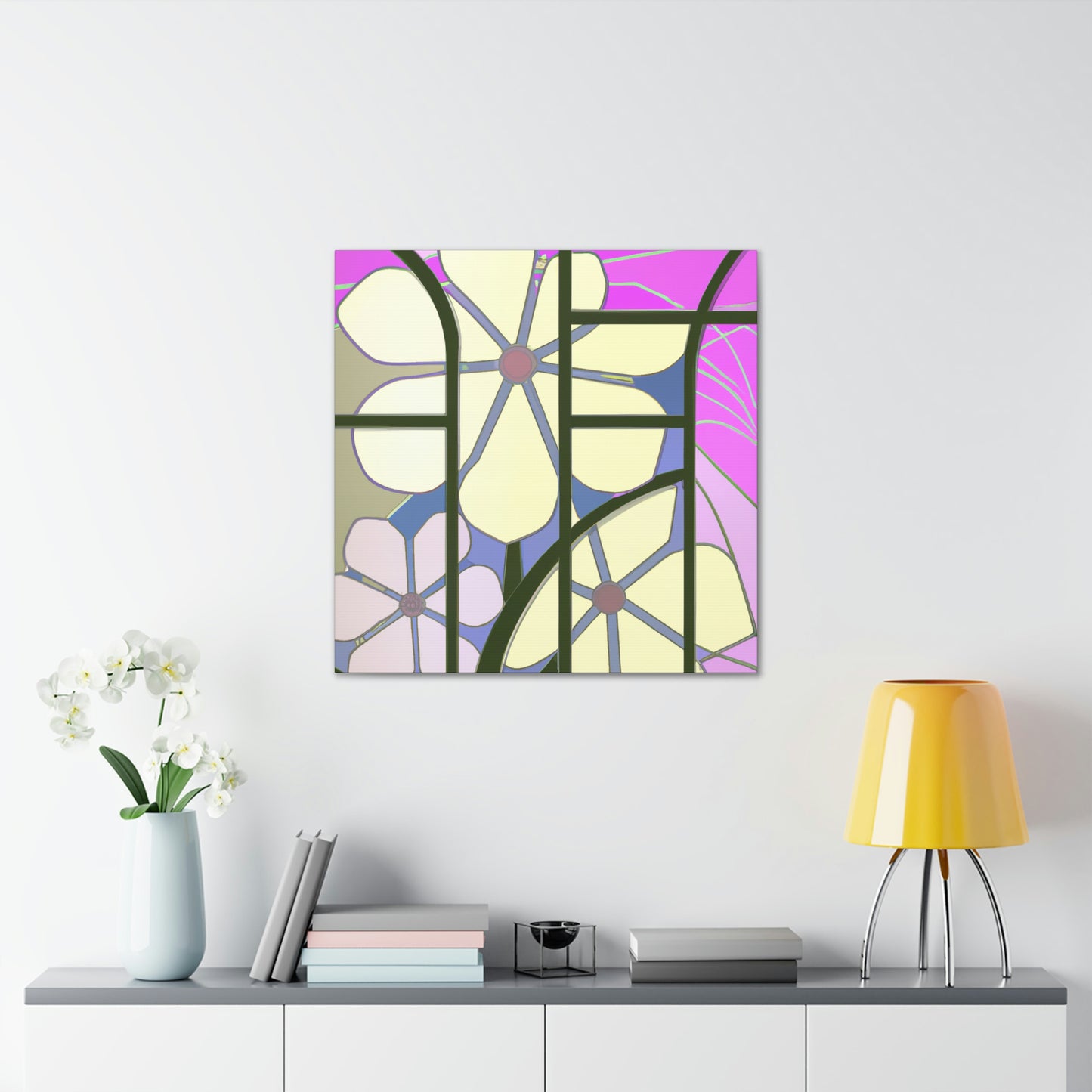 "Eye-Catching Deco Dogwood" - Canvas