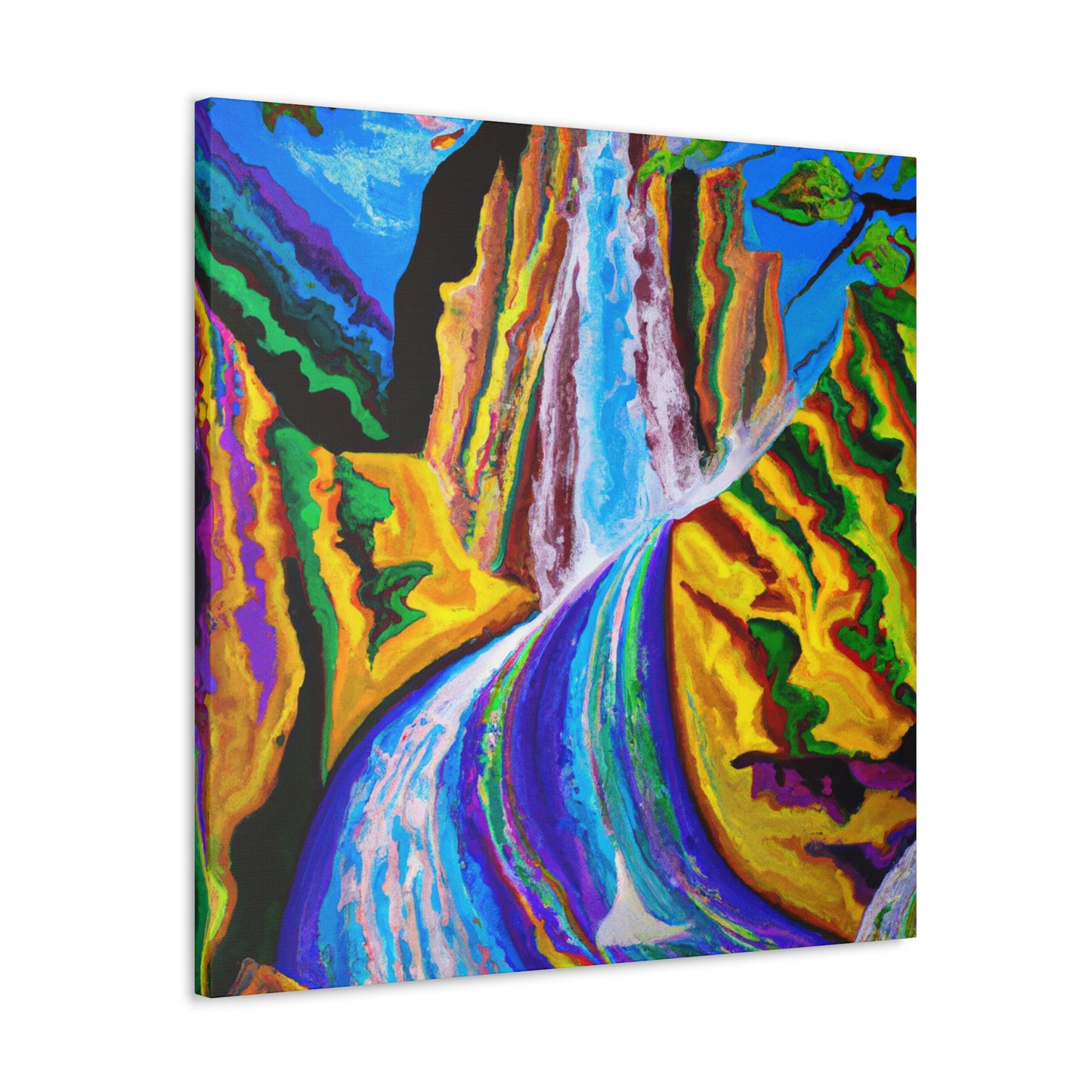 Waterfall in Expressionism - Canvas