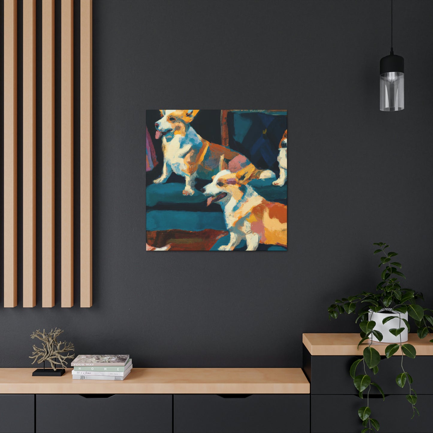 Corgi's Expressionist Dream - Canvas