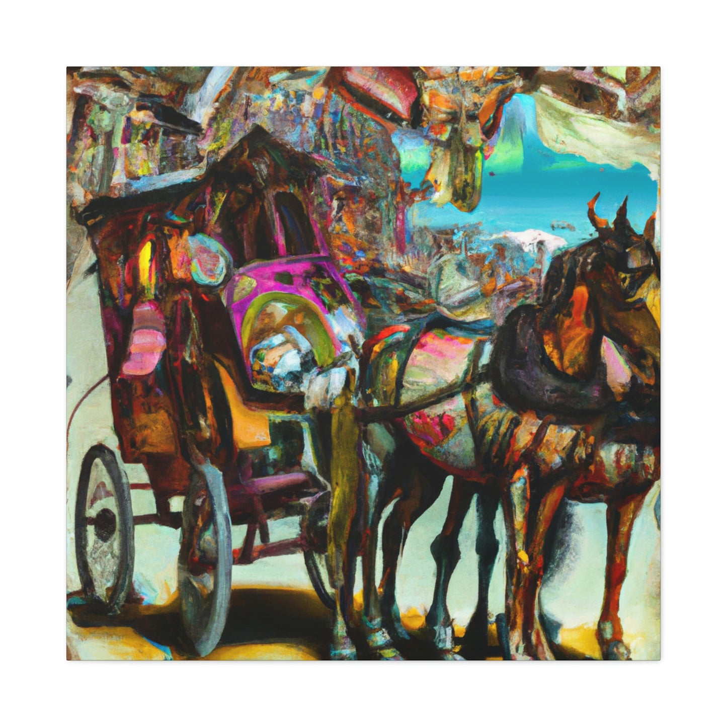 "Carriage on a Horse" - Canvas