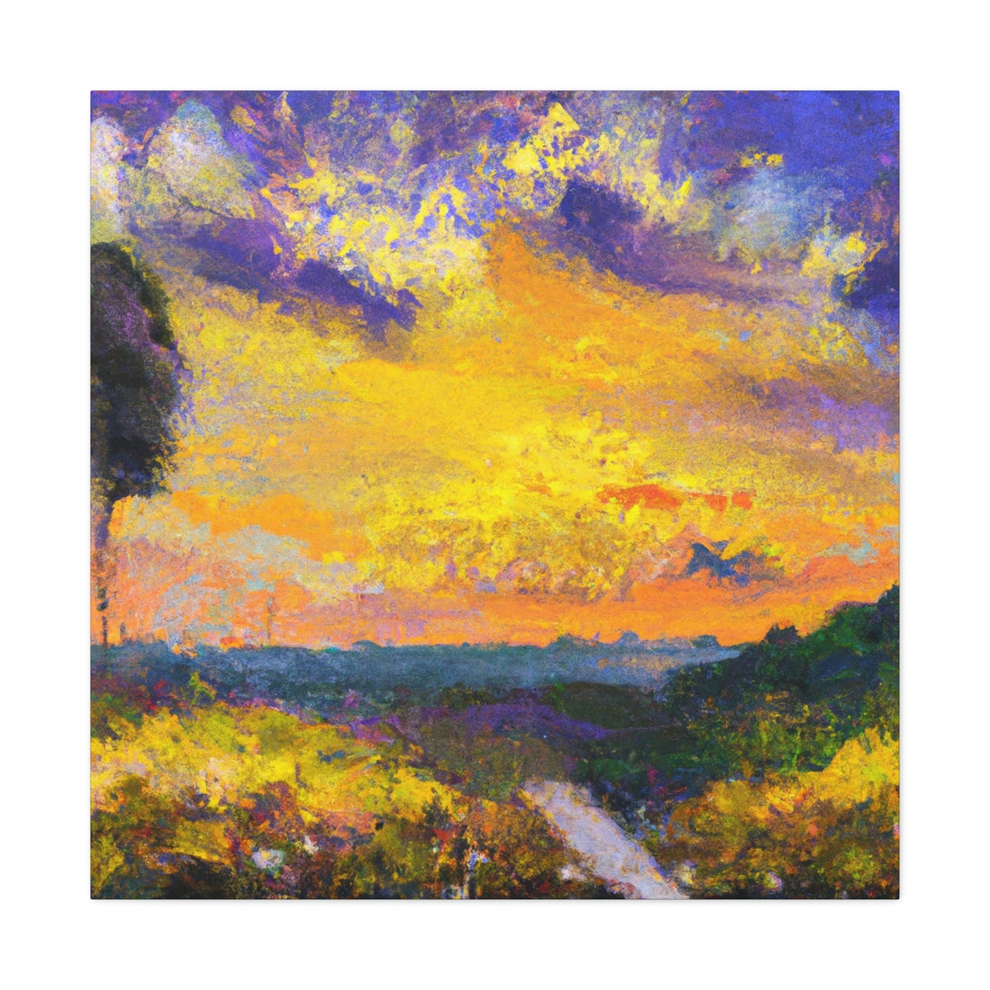 "Auroral Impasto Sunset" - Canvas