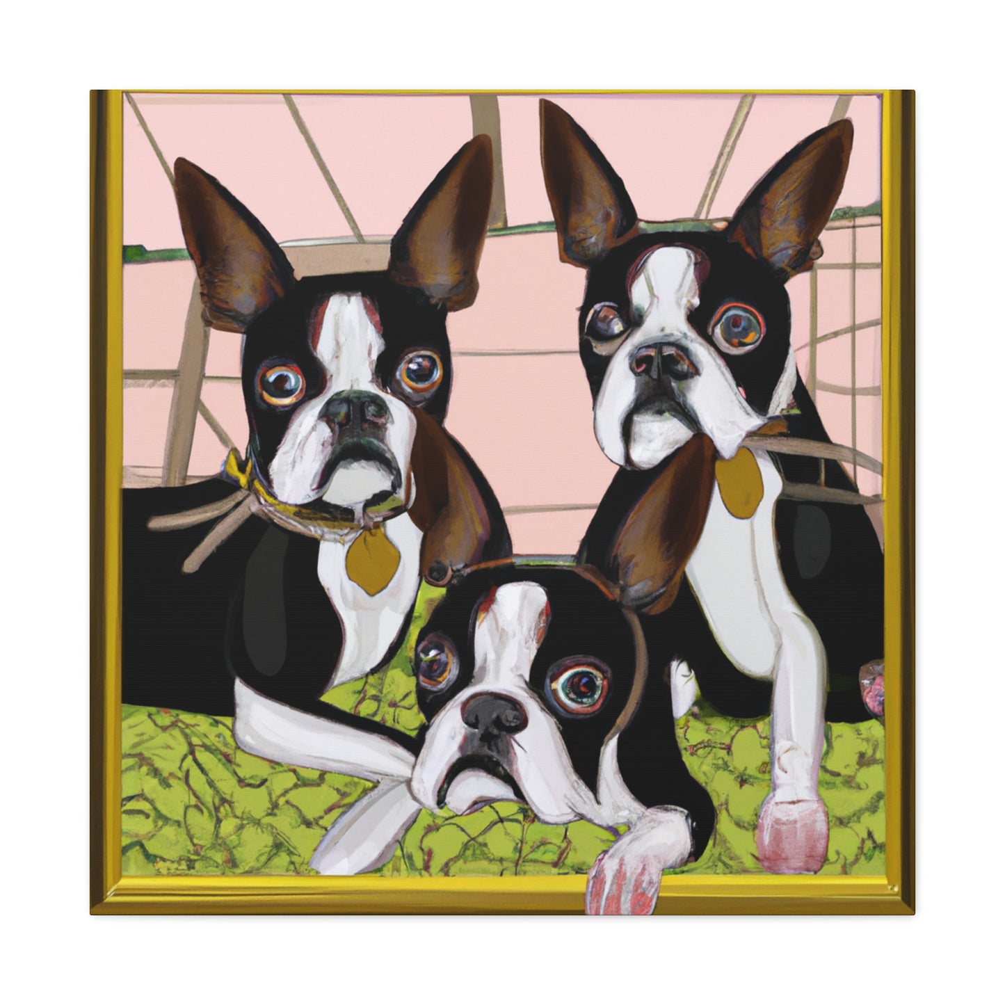 "Boston Terrier Reflection Shine" - Canvas