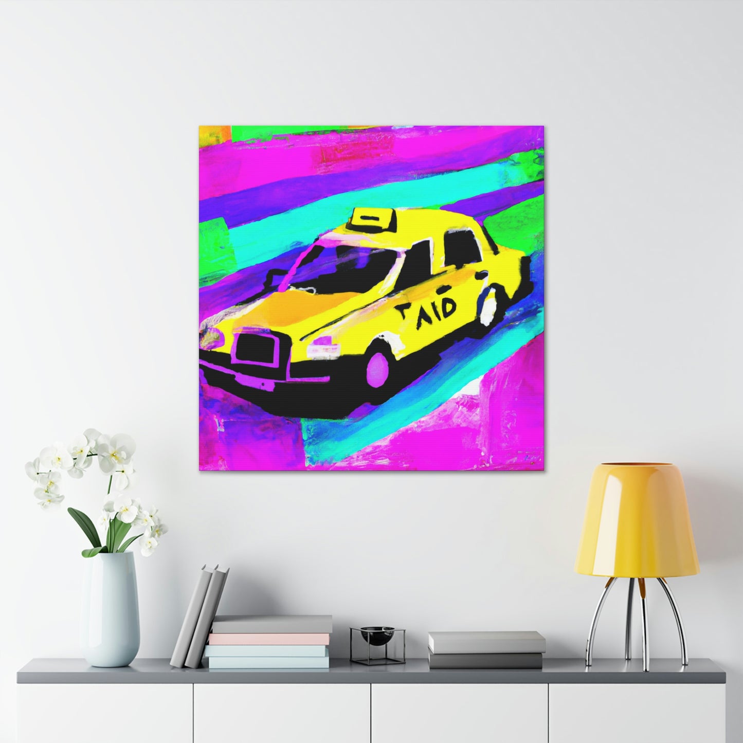 "Ride in Yellow Taxi" - Canvas