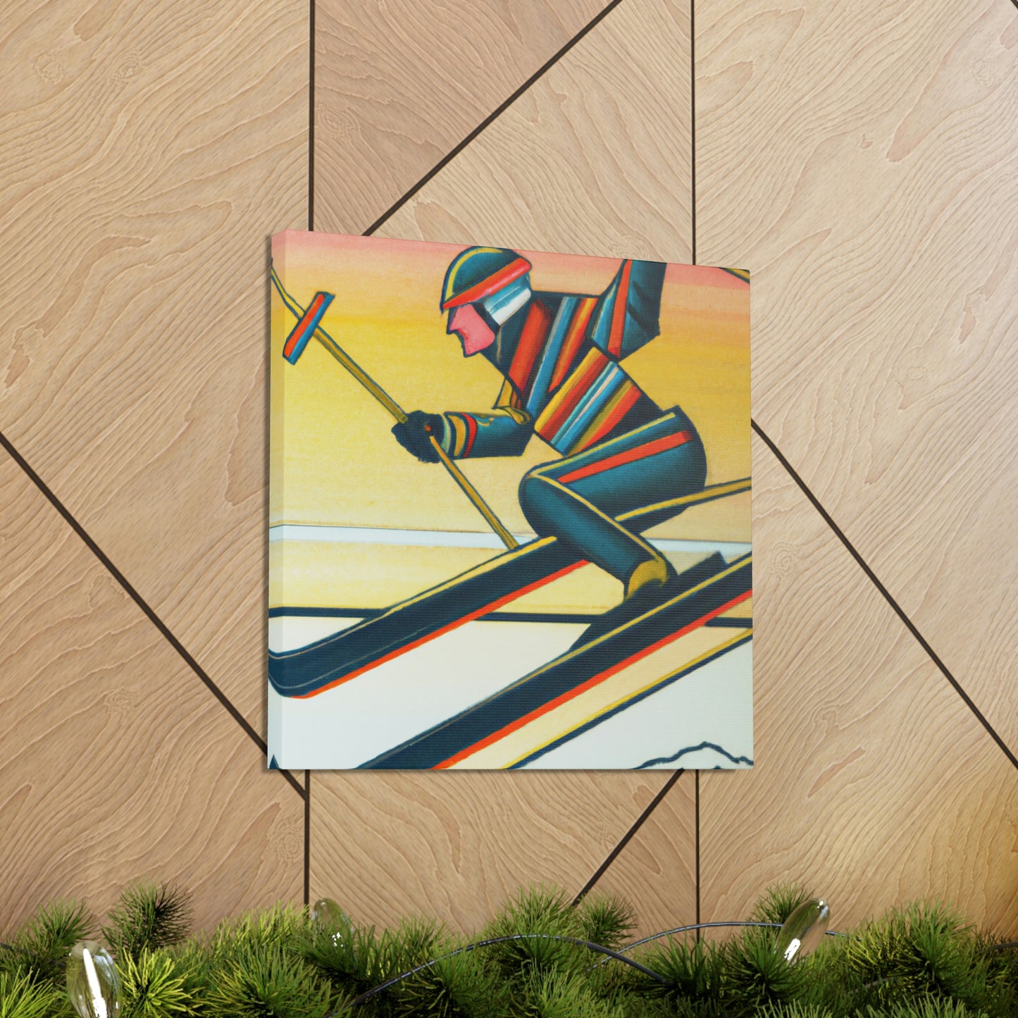 Snowy Art Deco Slopes - Canvas