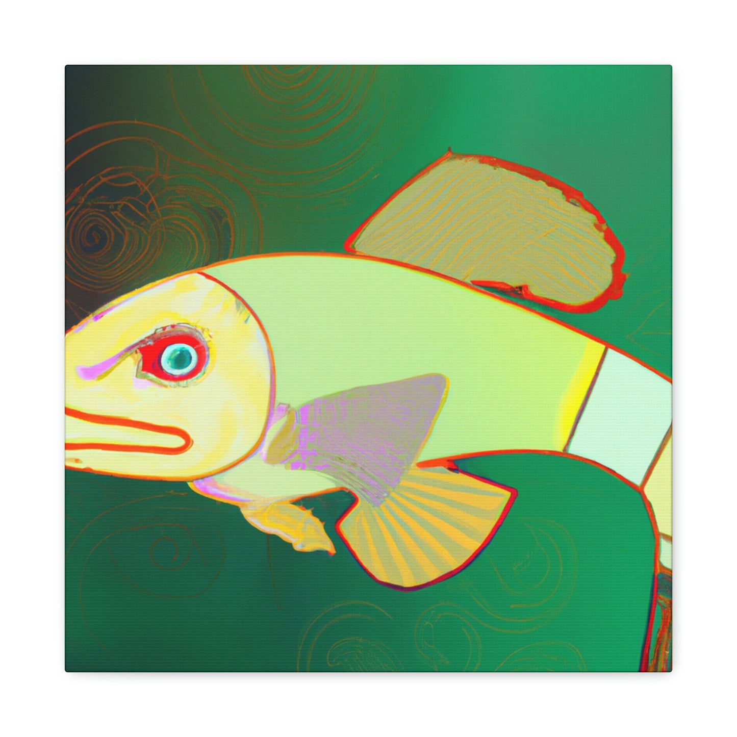 "Glittering Art Deco Killifish" - Canvas