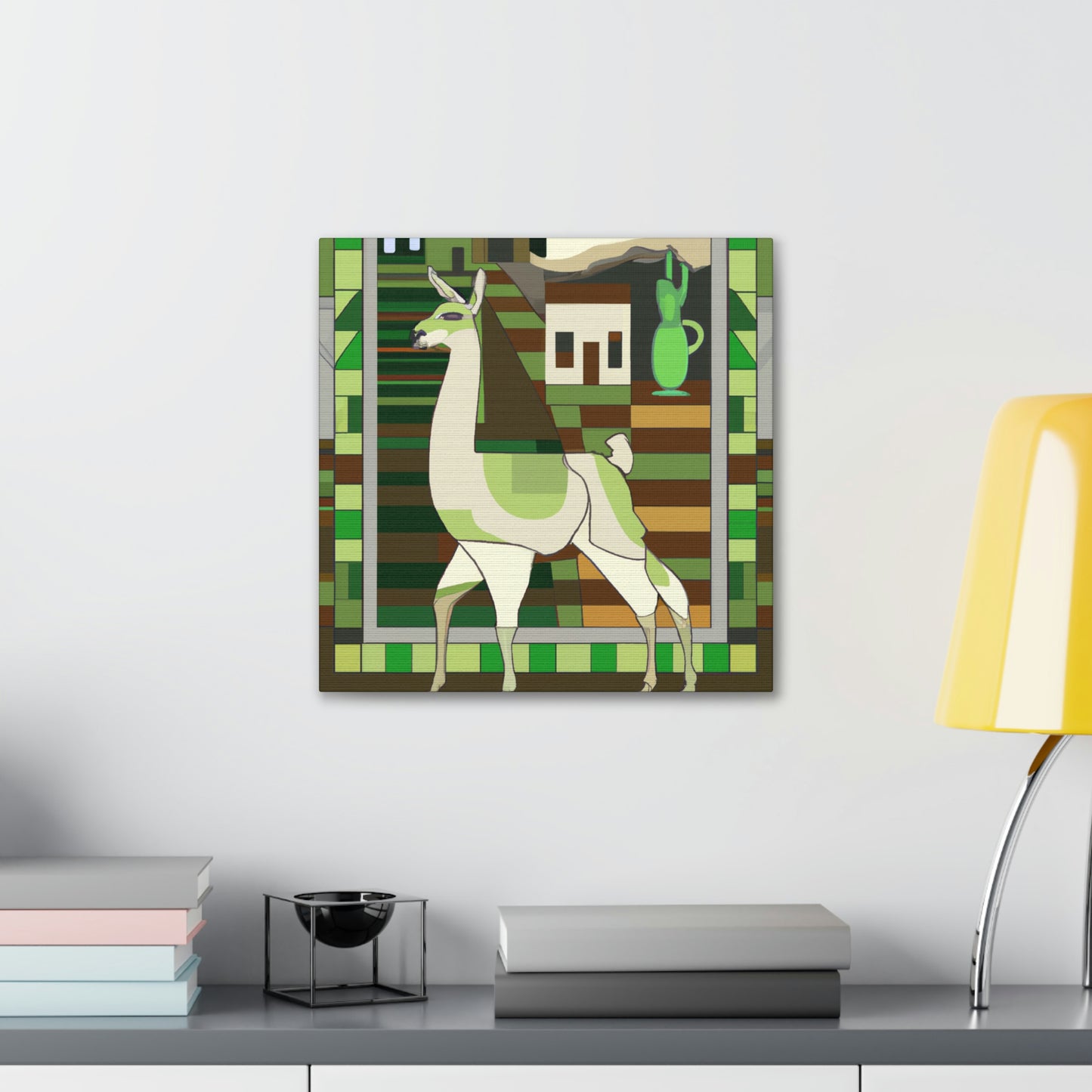 "Llama Art Deco Dream" - Canvas