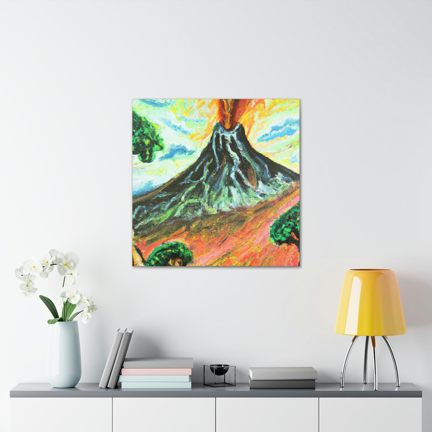 "Volcano Erupts Wildly" - Canvas