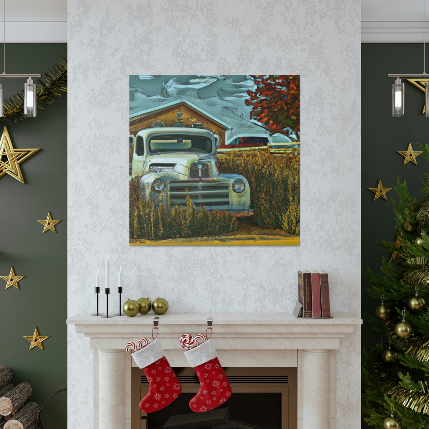 "Rustic Retreat Truckscape" - Canvas