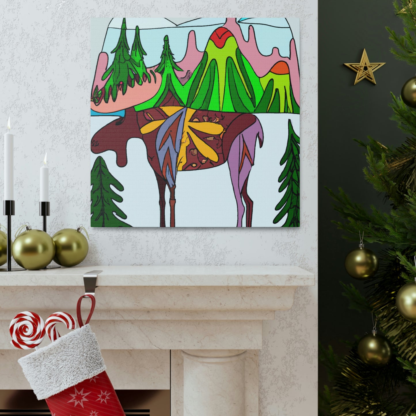 "Moose in Moonlight Glow" - Canvas