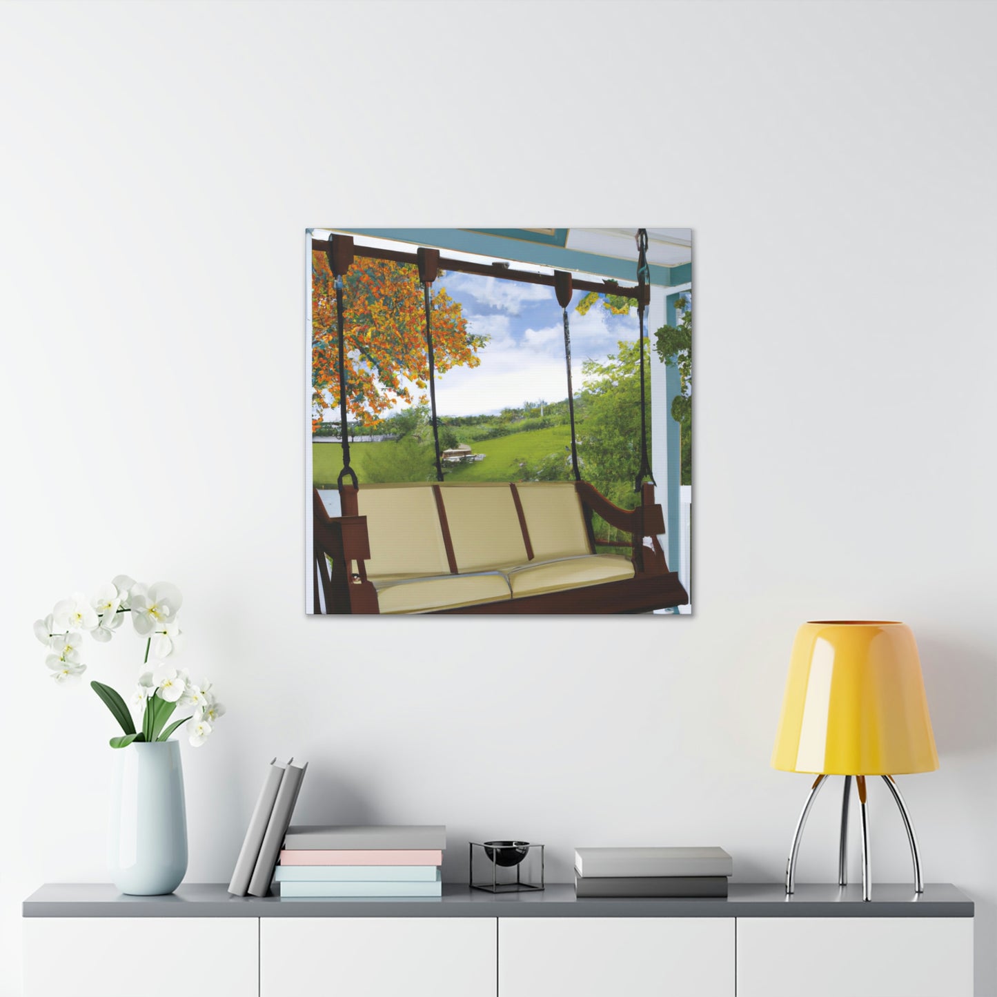 "Porch Swing in Bloom" - Canvas