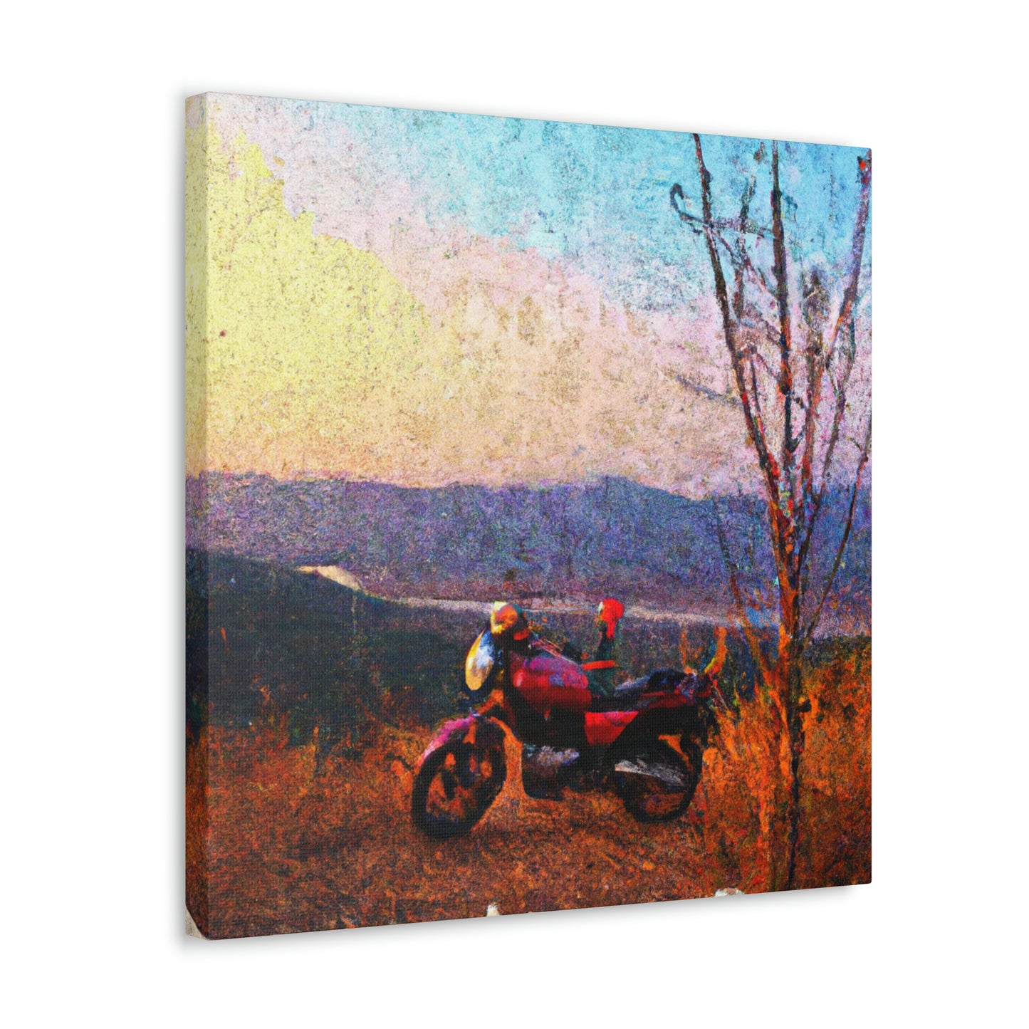 "Motorcycles in Moonlight" - Canvas