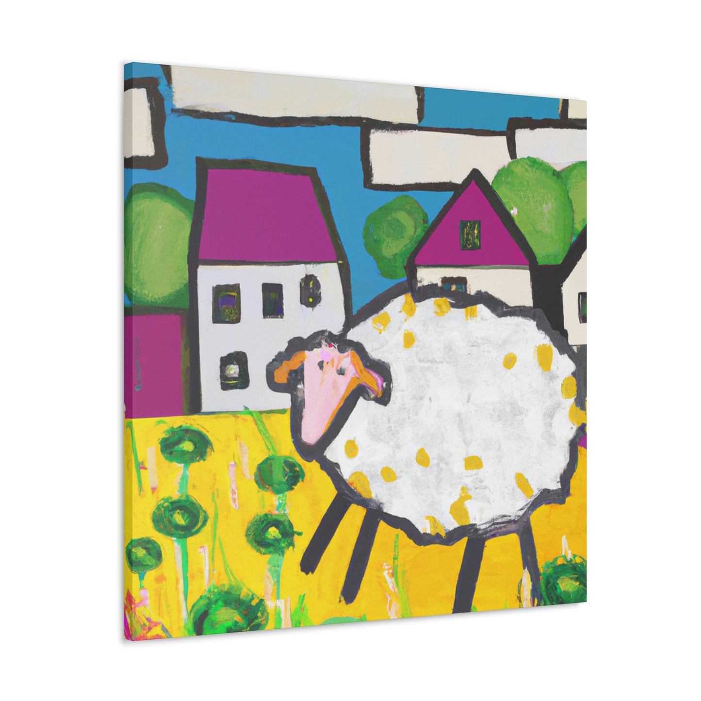 "Sheep in Splendid Hues" - Canvas