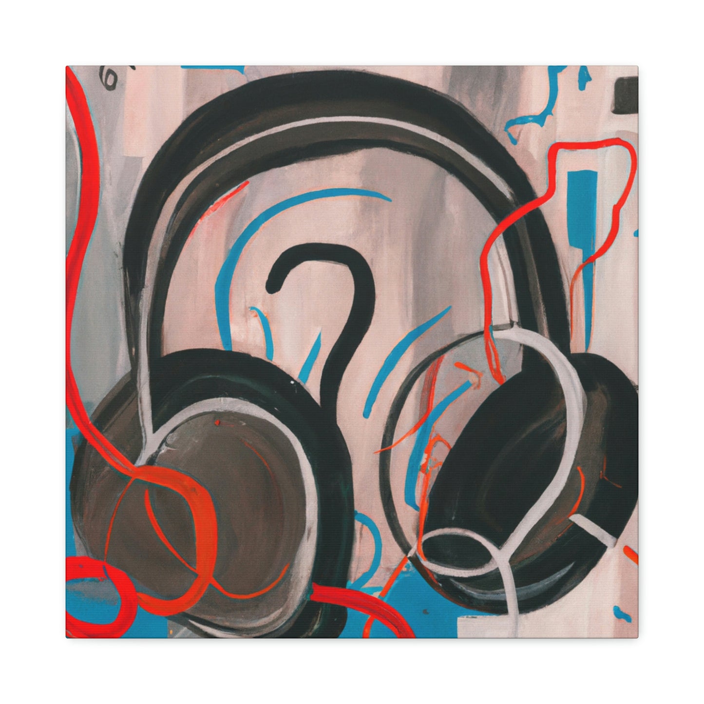 Headphones in Expressionism - Canvas