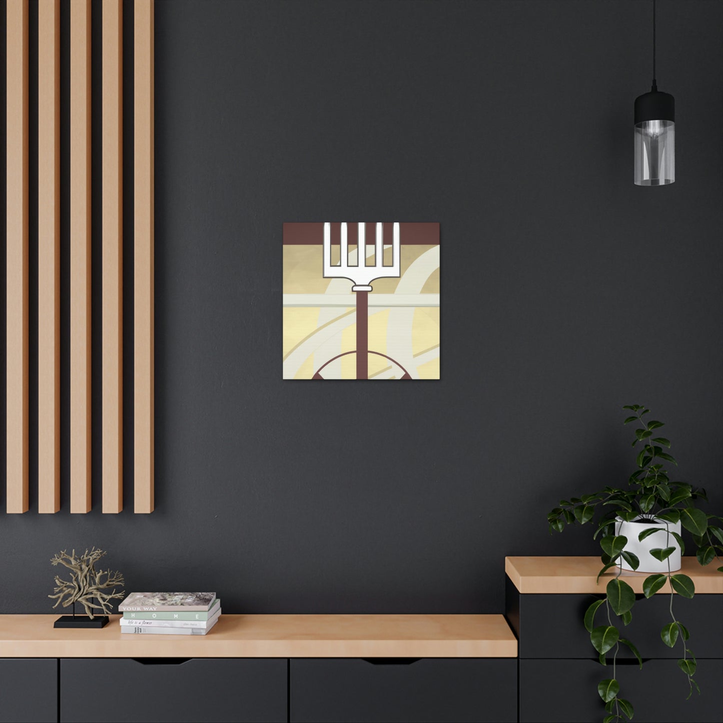 "Flamboyant Deco Pitchfork" - Canvas