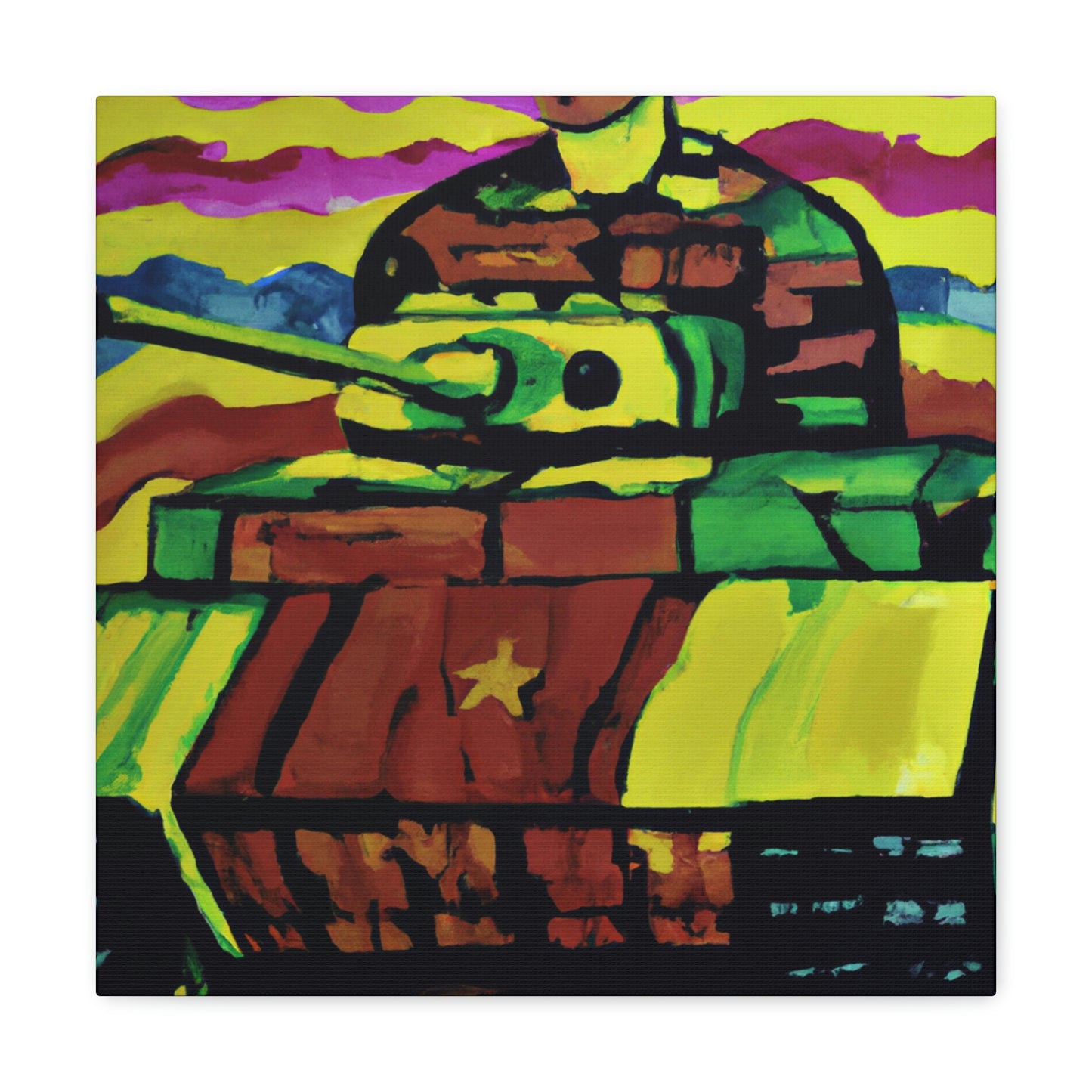 "Tank Operator in Fauvism" - Canvas