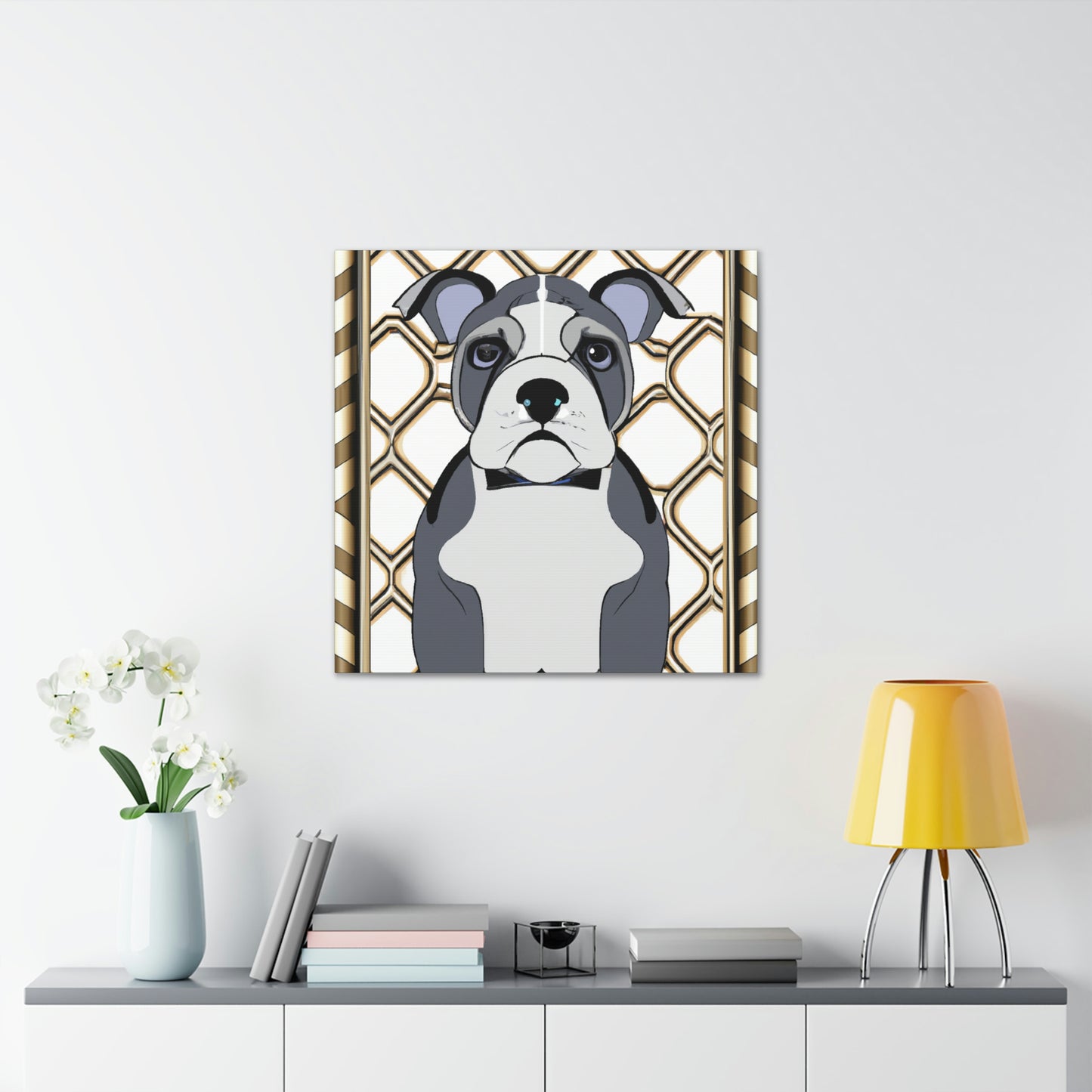 "Bulldog in Deco Style" - Canvas