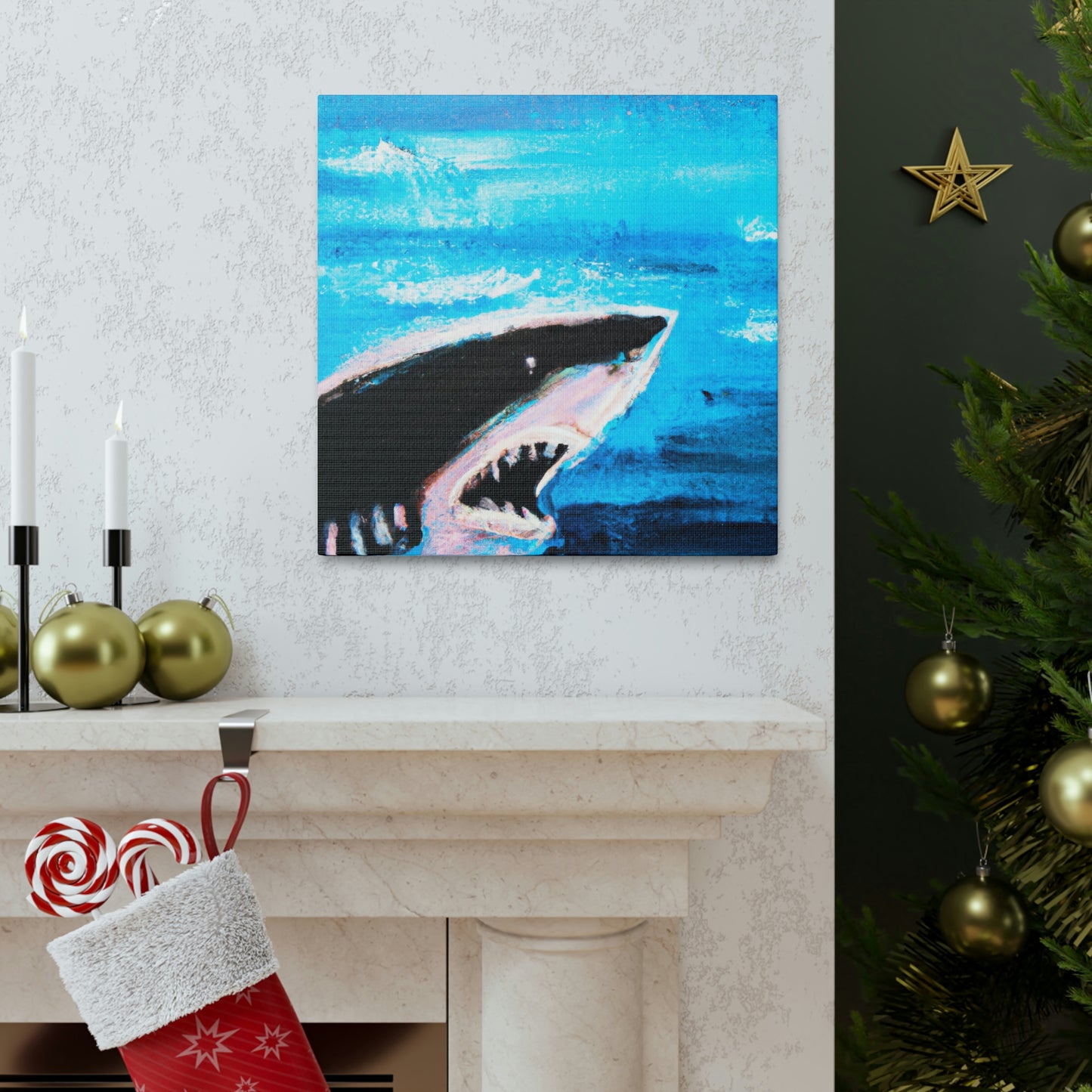 "Dangerous White Shark" - Canvas