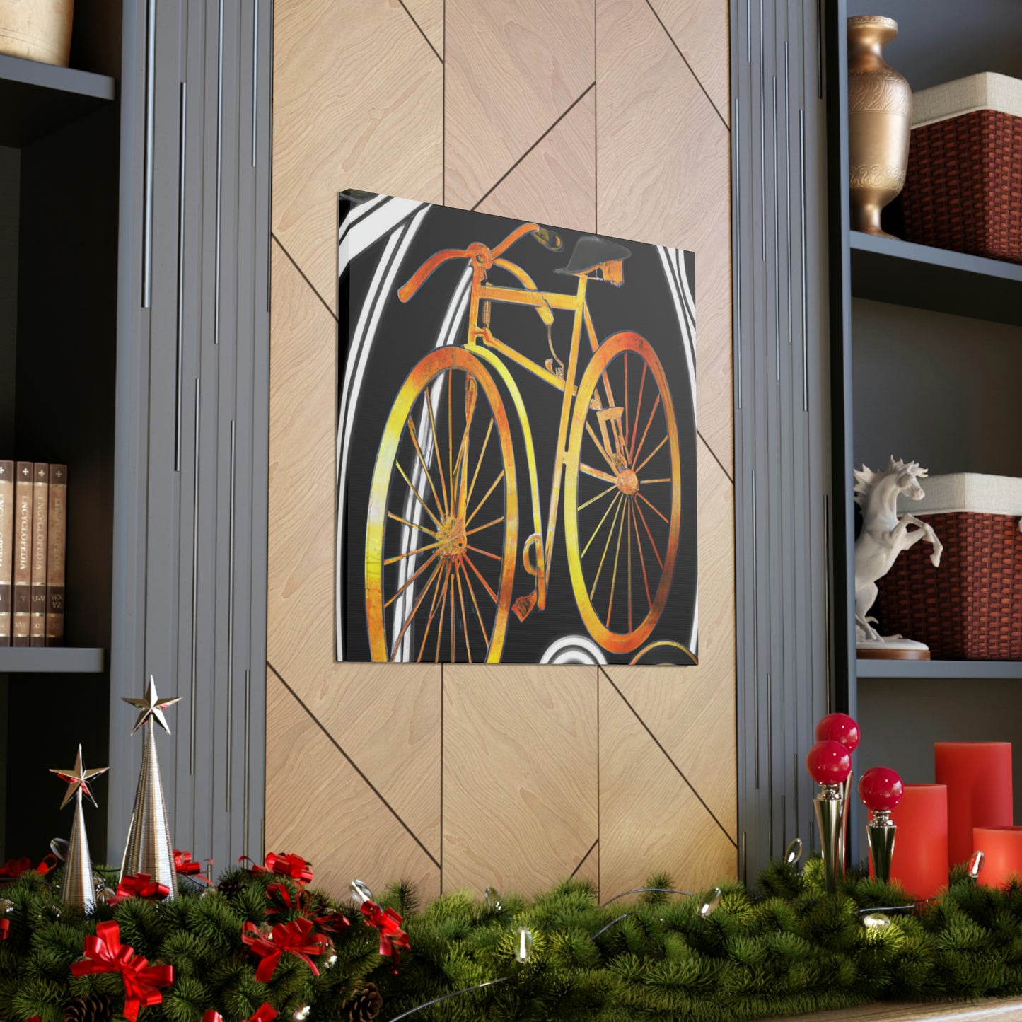 "Wheeling Art Deco Bike" - Canvas