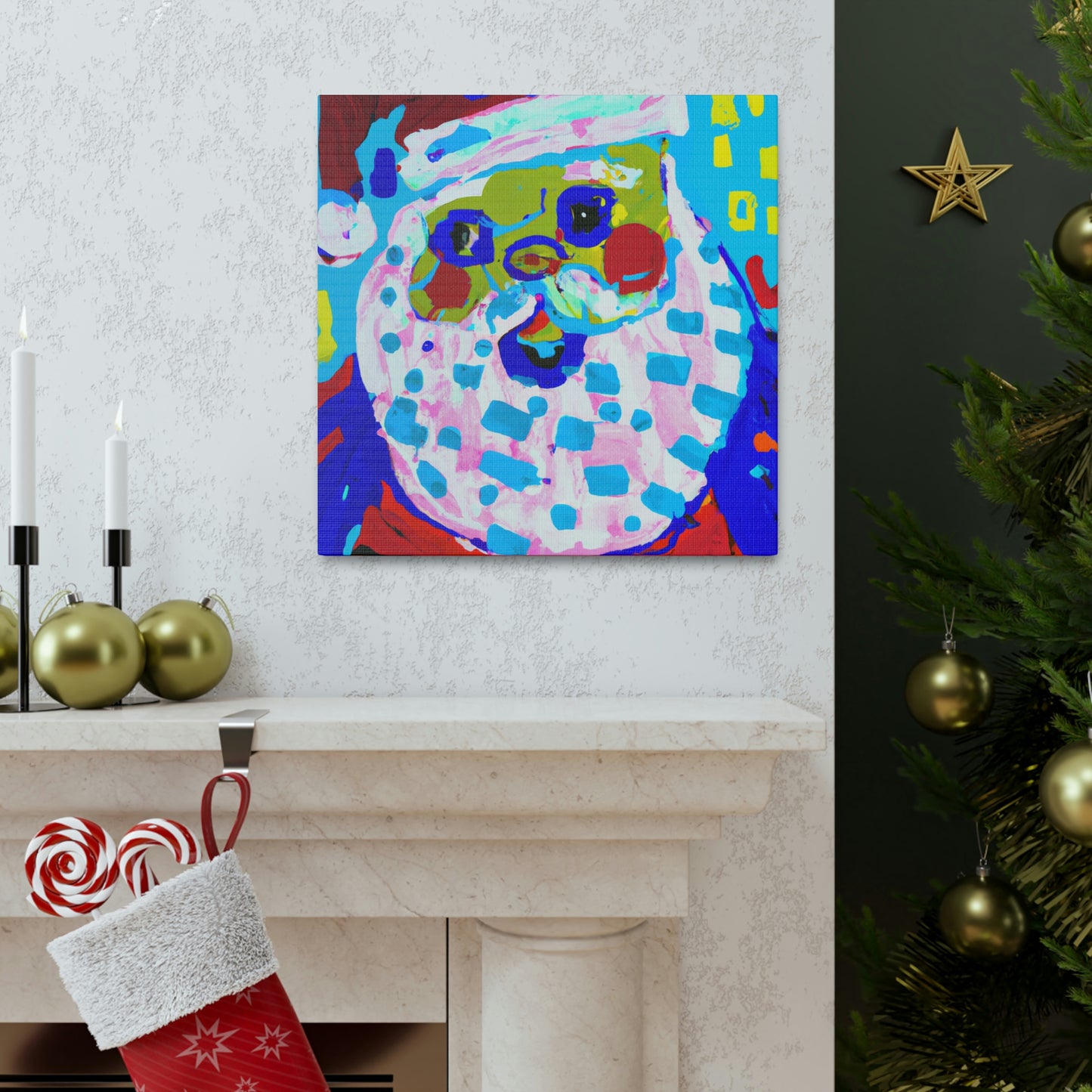 Santa in Christmas Glow - Canvas