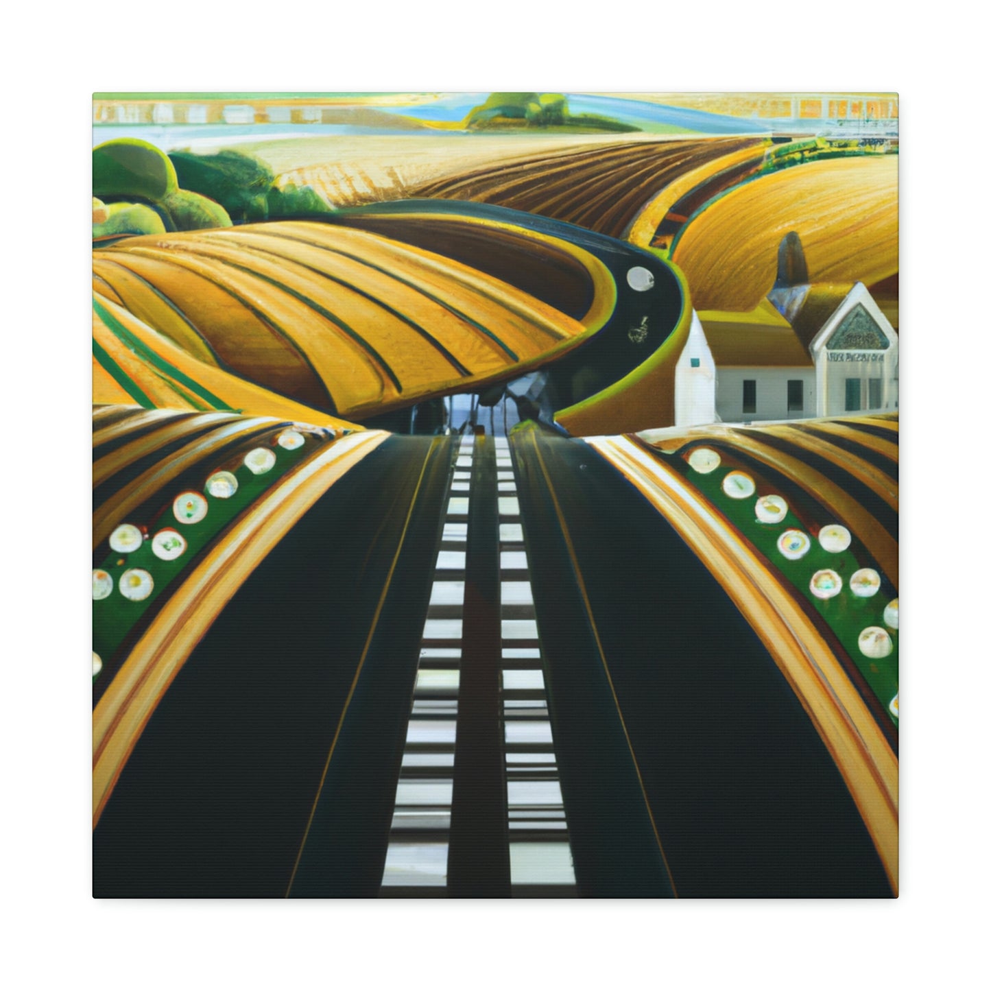 "Country Road in Art Deco" - Canvas