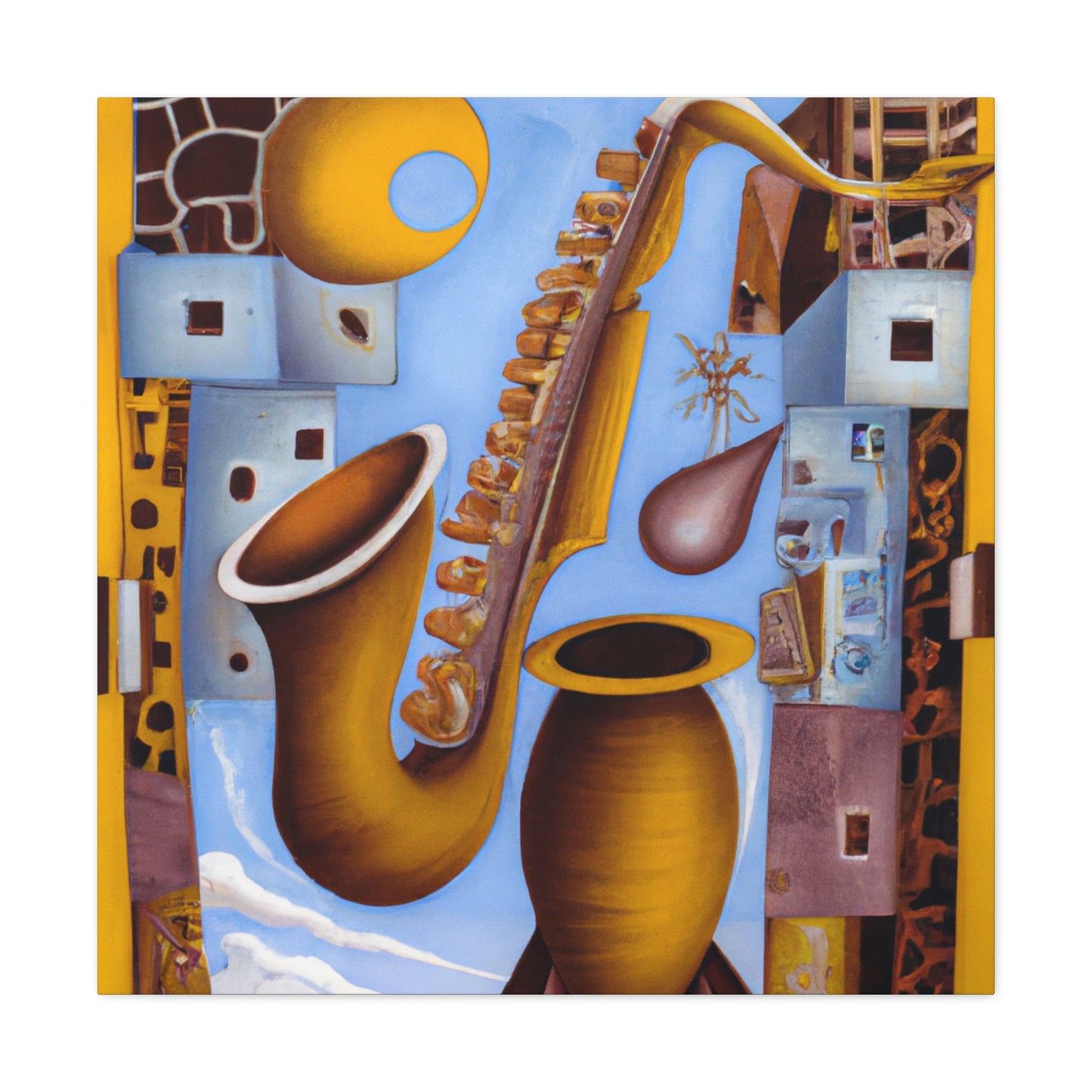 Saxophone in Spirals - Canvas