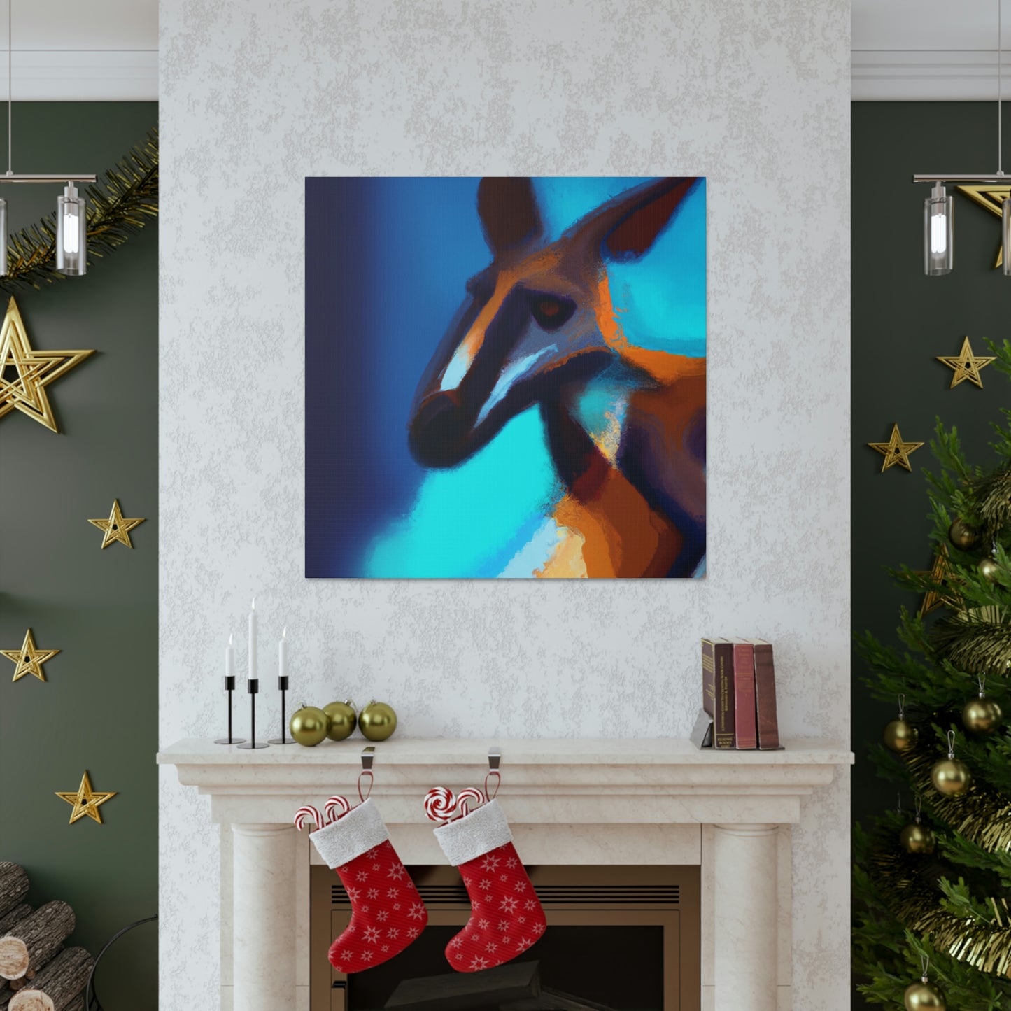 Kangaroo in Abstract - Canvas