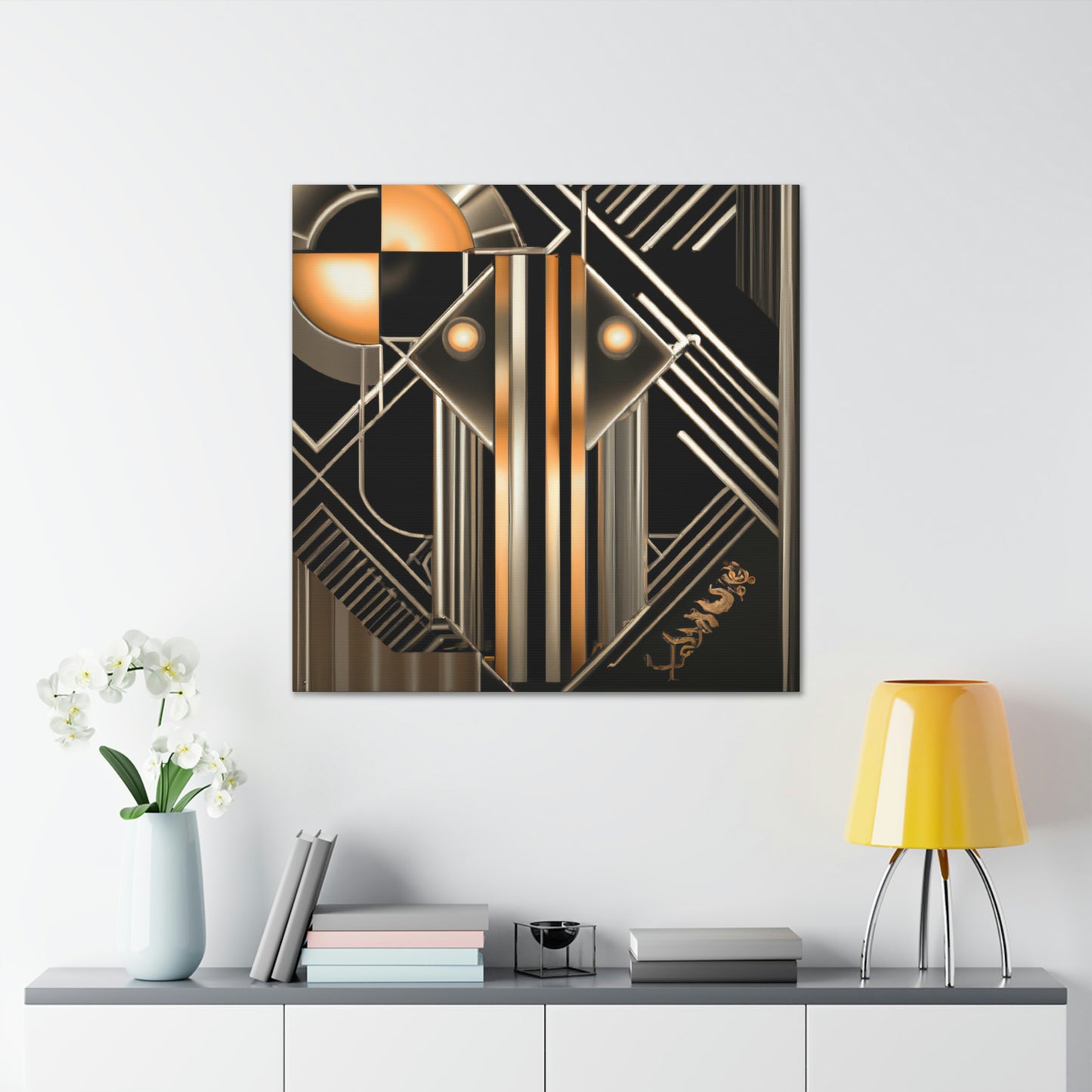 "Geometric Glittering Glimpse" - Canvas