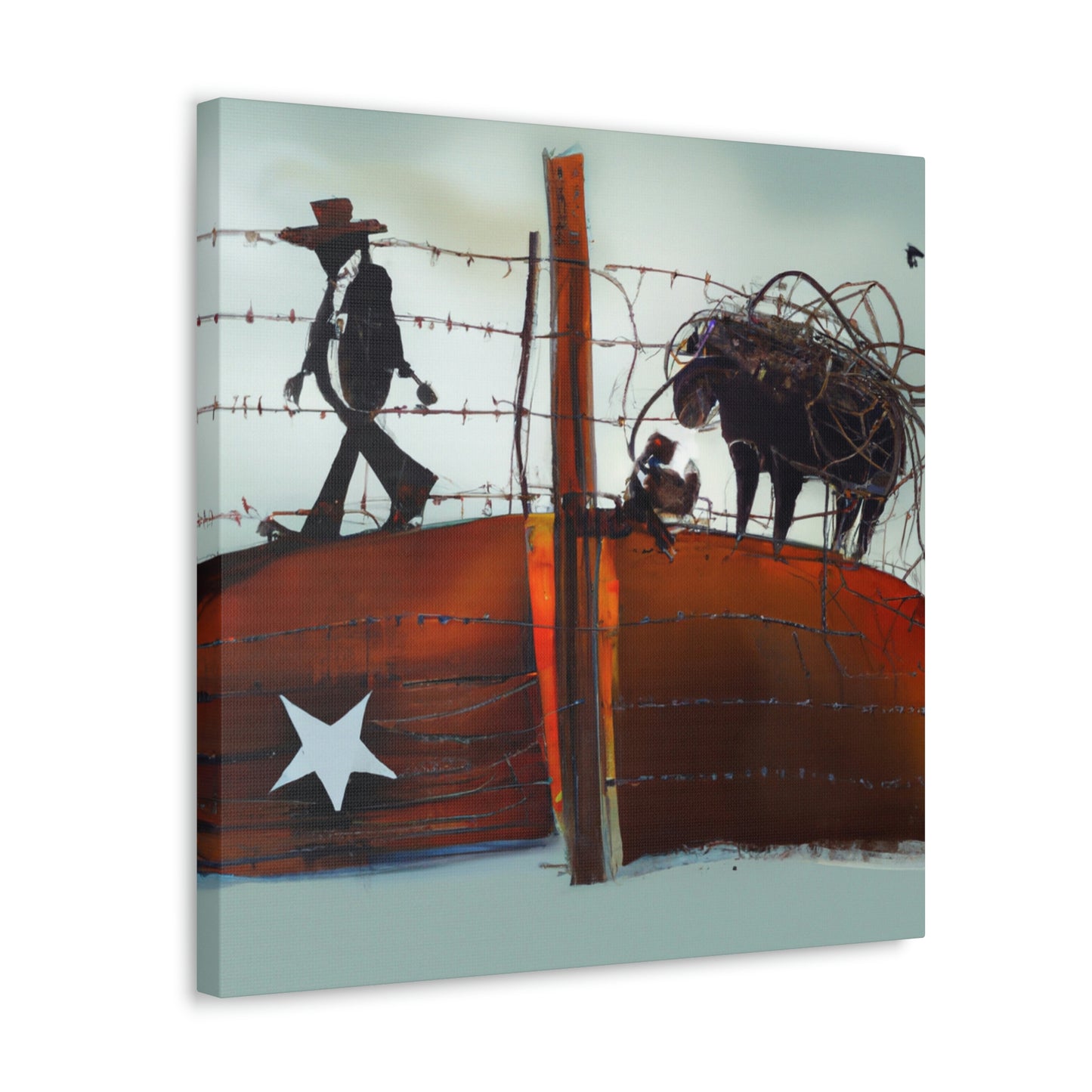 "Life Behind Barbed Wire" - Canvas