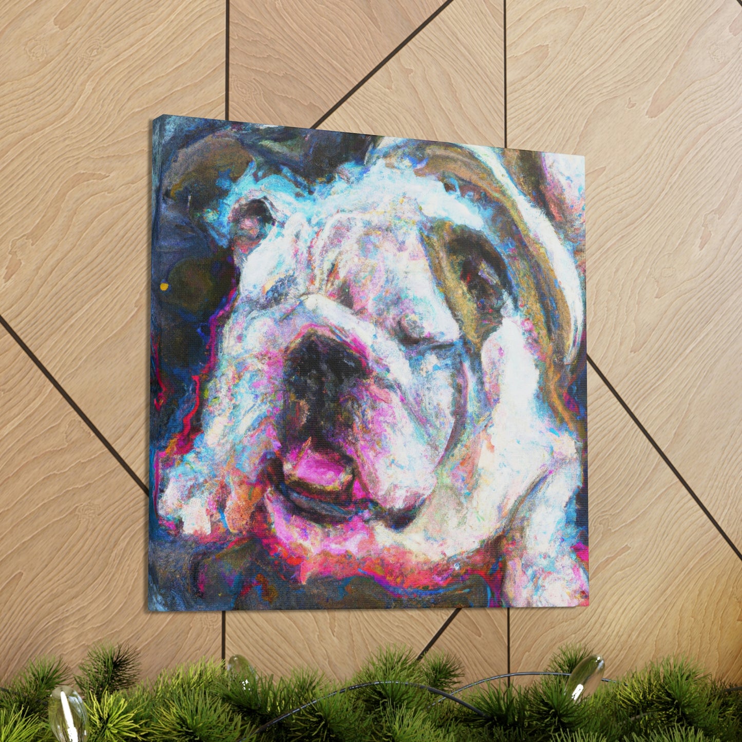 "English Bulldog Slumbering" - Canvas