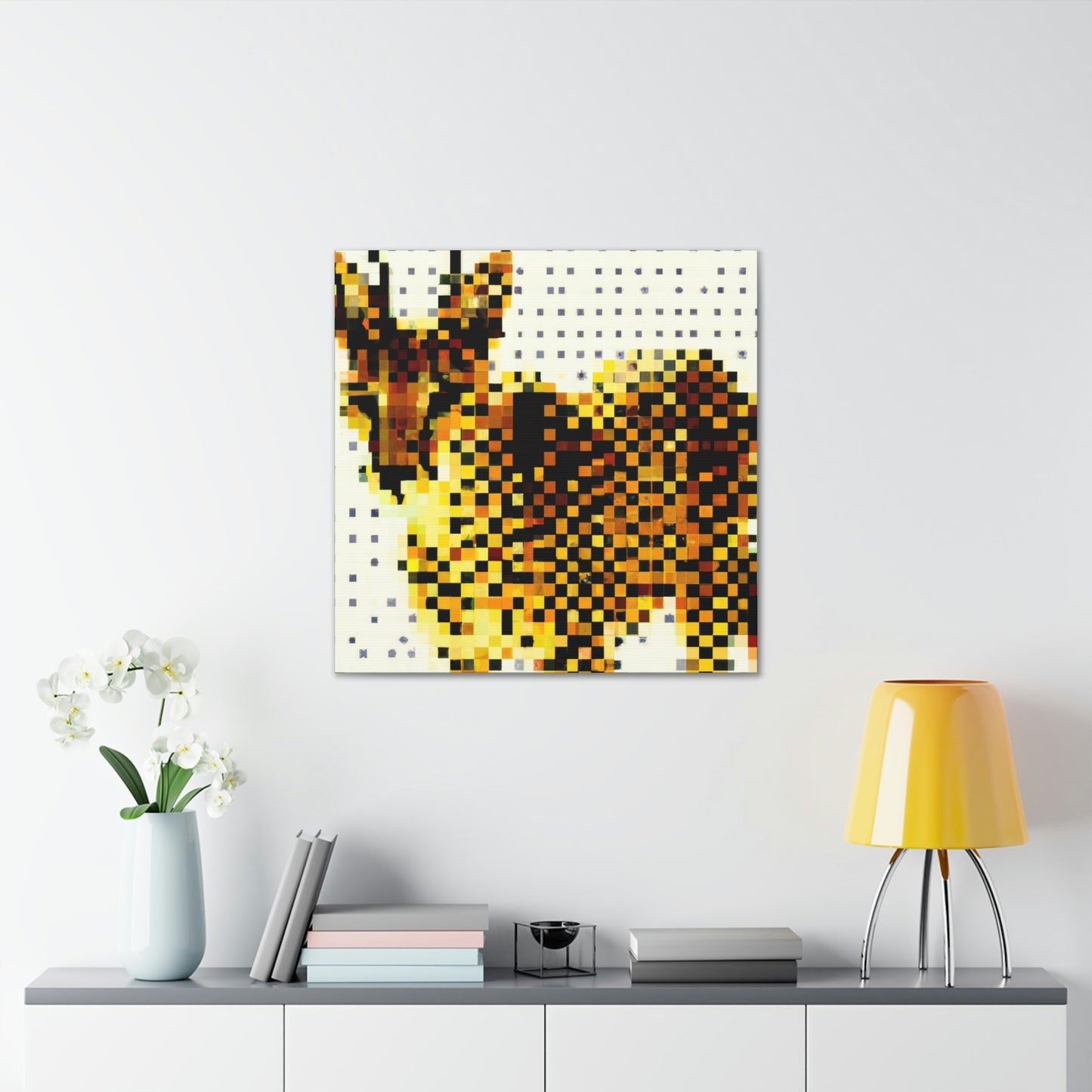 Caracal in Pointillism - Canvas